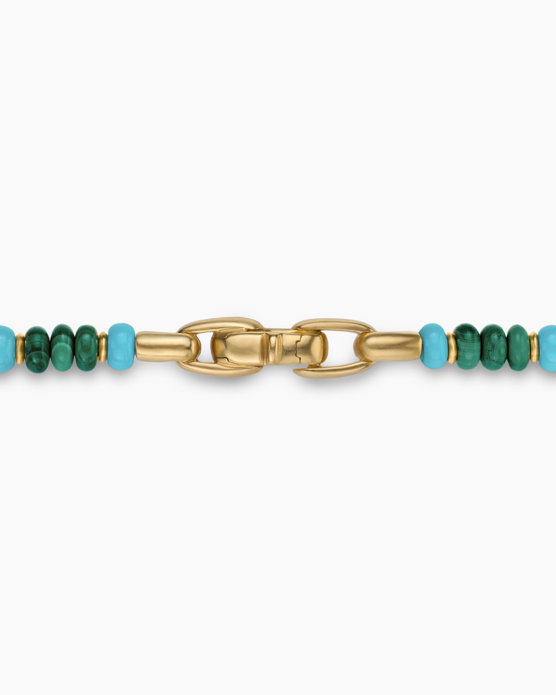 Spiritual Beads Necklace in 18K Yellow Gold with Malachite and Turquoise, 4mm - Image 5