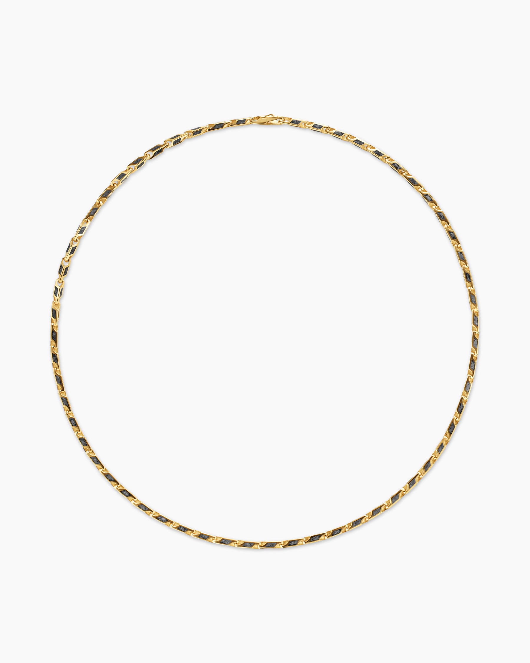 Streamline Faceted Chain Necklace in 18K Yellow Gold with Forged Carbon, 4.3mm - Image 4