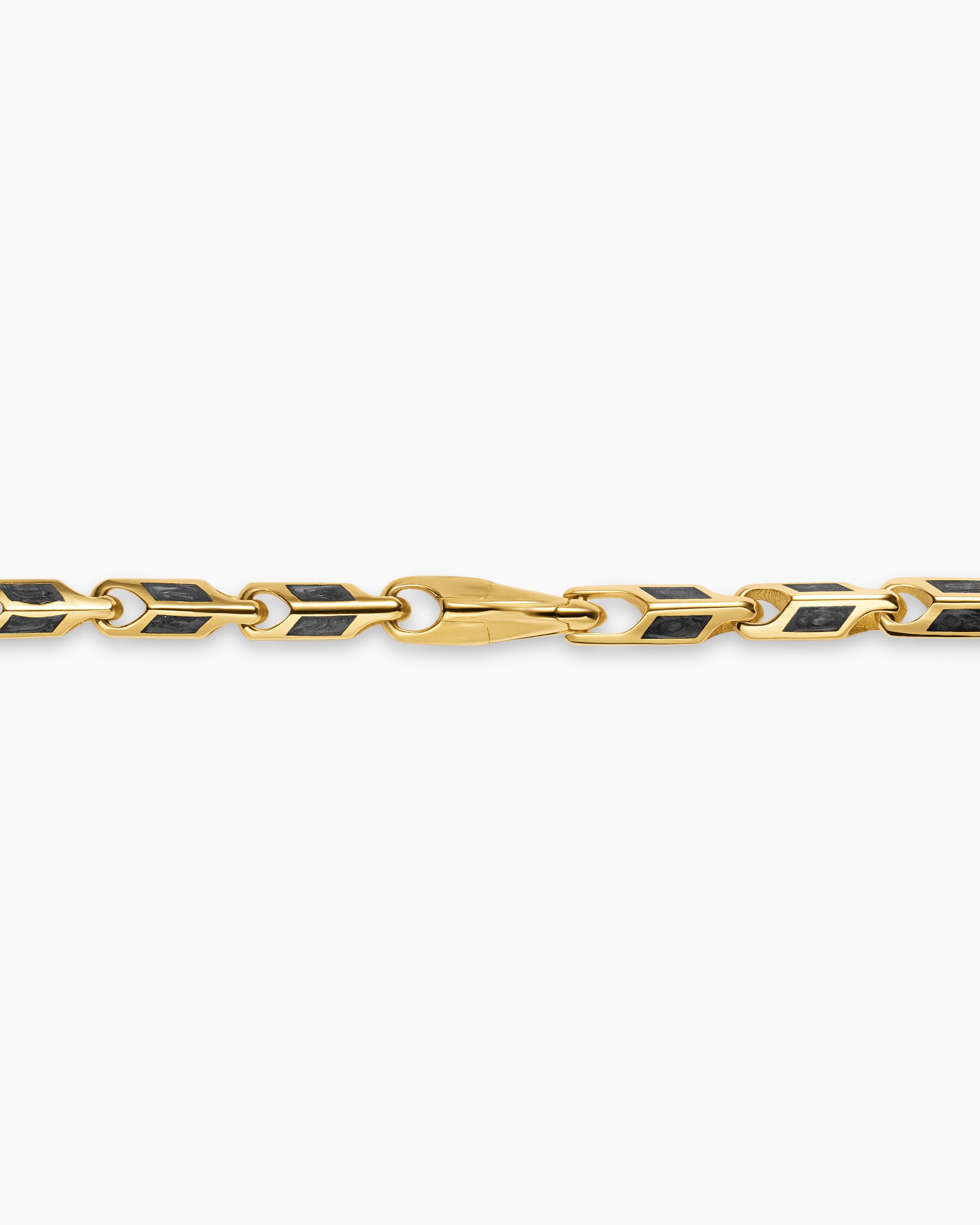 Streamline Faceted Chain Necklace in 18K Yellow Gold with Forged Carbon, 4.3mm - Image 5