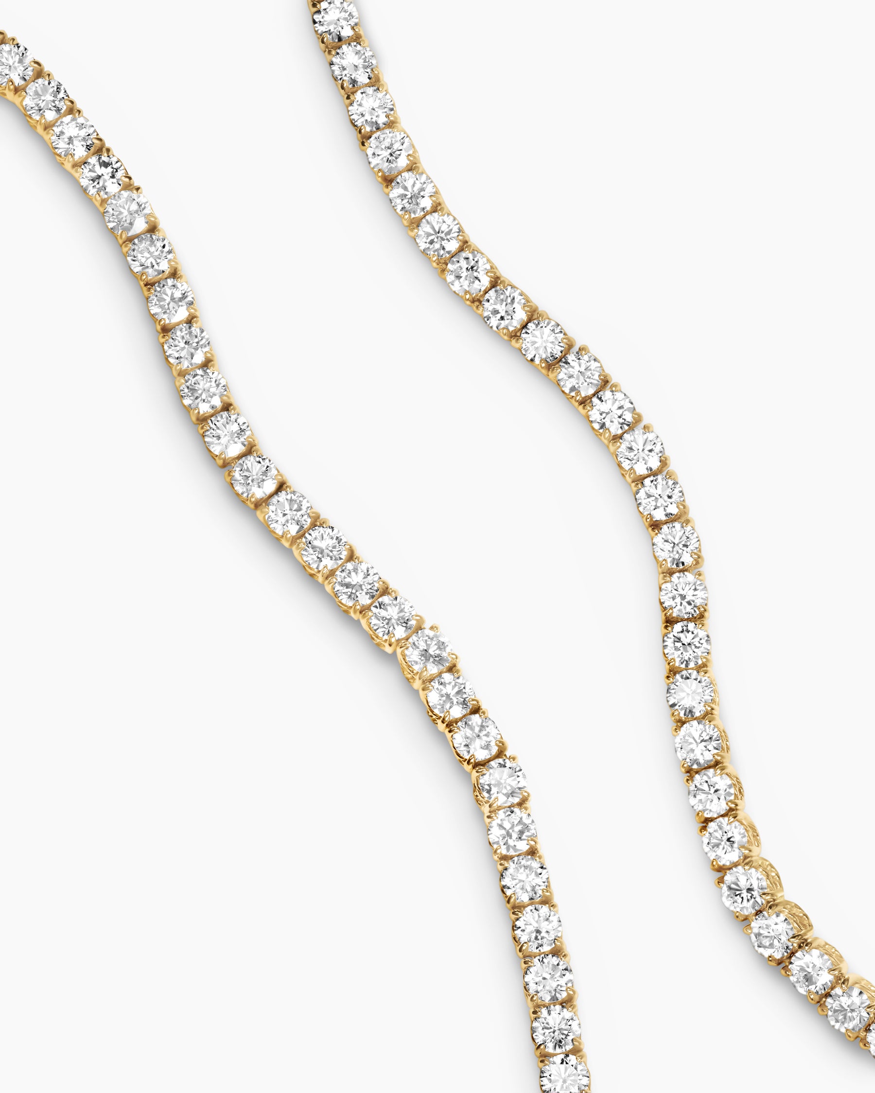 Tennis Necklace in 18K Yellow Gold with Diamonds, 3mm - Image 3
