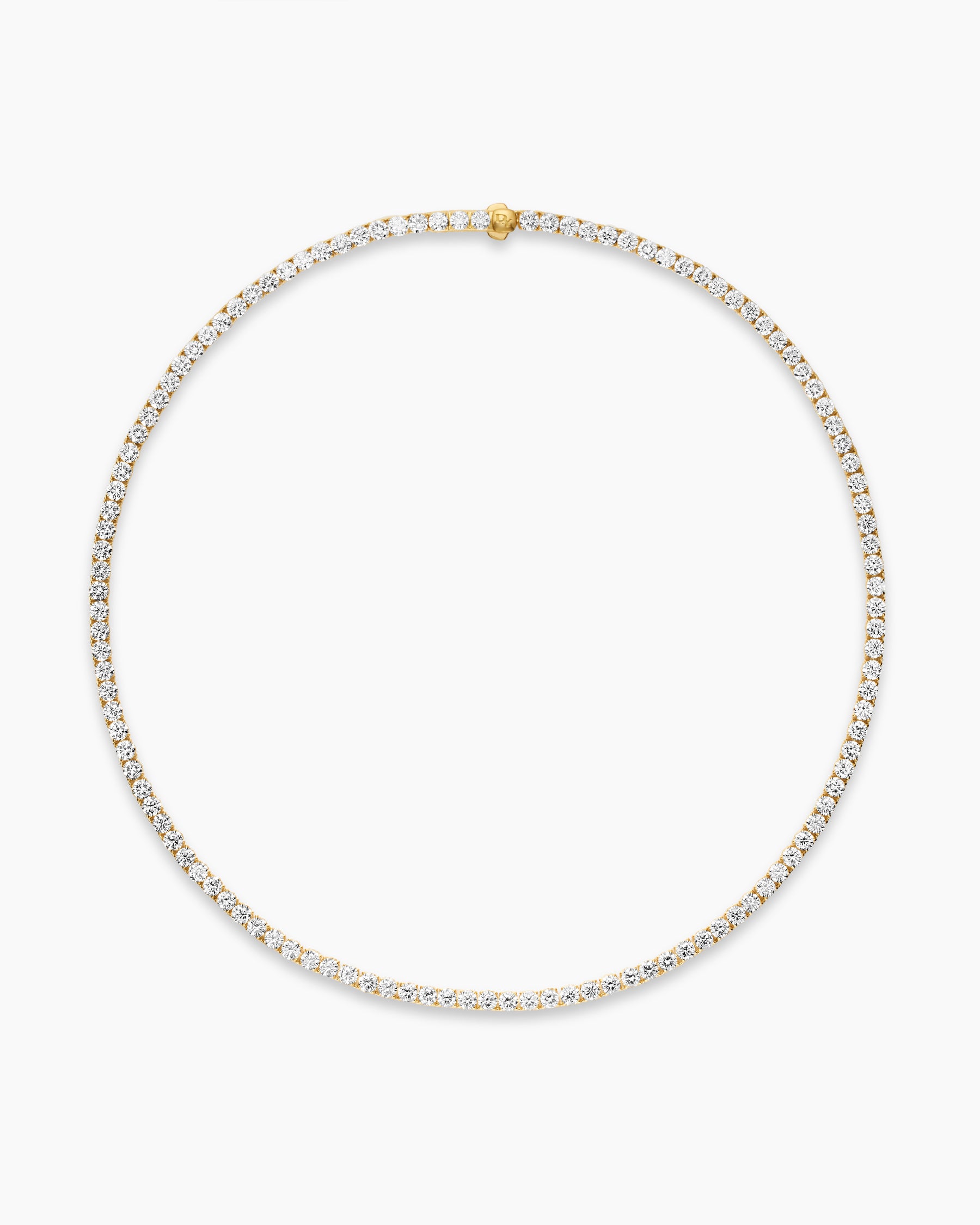Tennis Necklace in 18K Yellow Gold with Diamonds, 3mm - Image 4