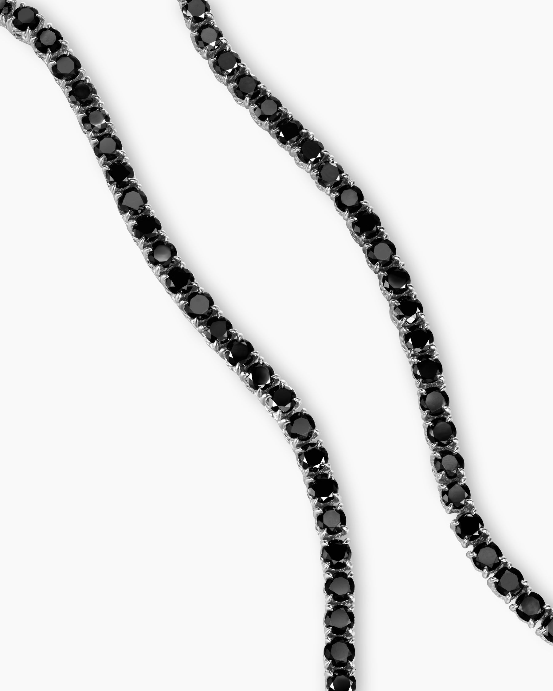 Tennis Necklace in 18K White Gold with Black Diamonds, 3mm - Image 3