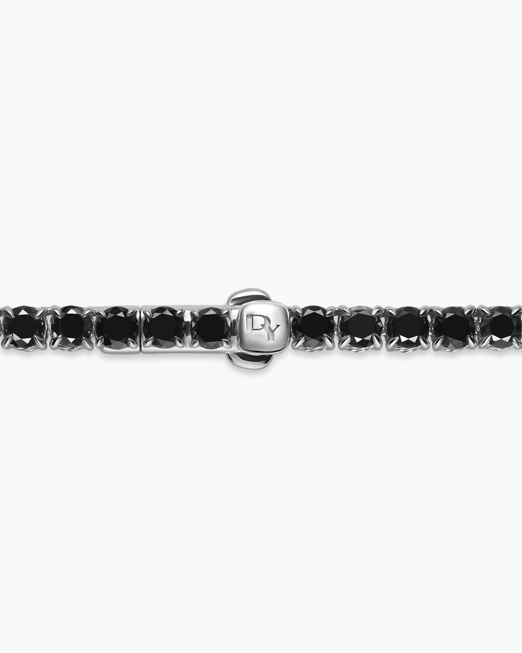 Tennis Necklace in 18K White Gold with Black Diamonds, 3mm - Image 5
