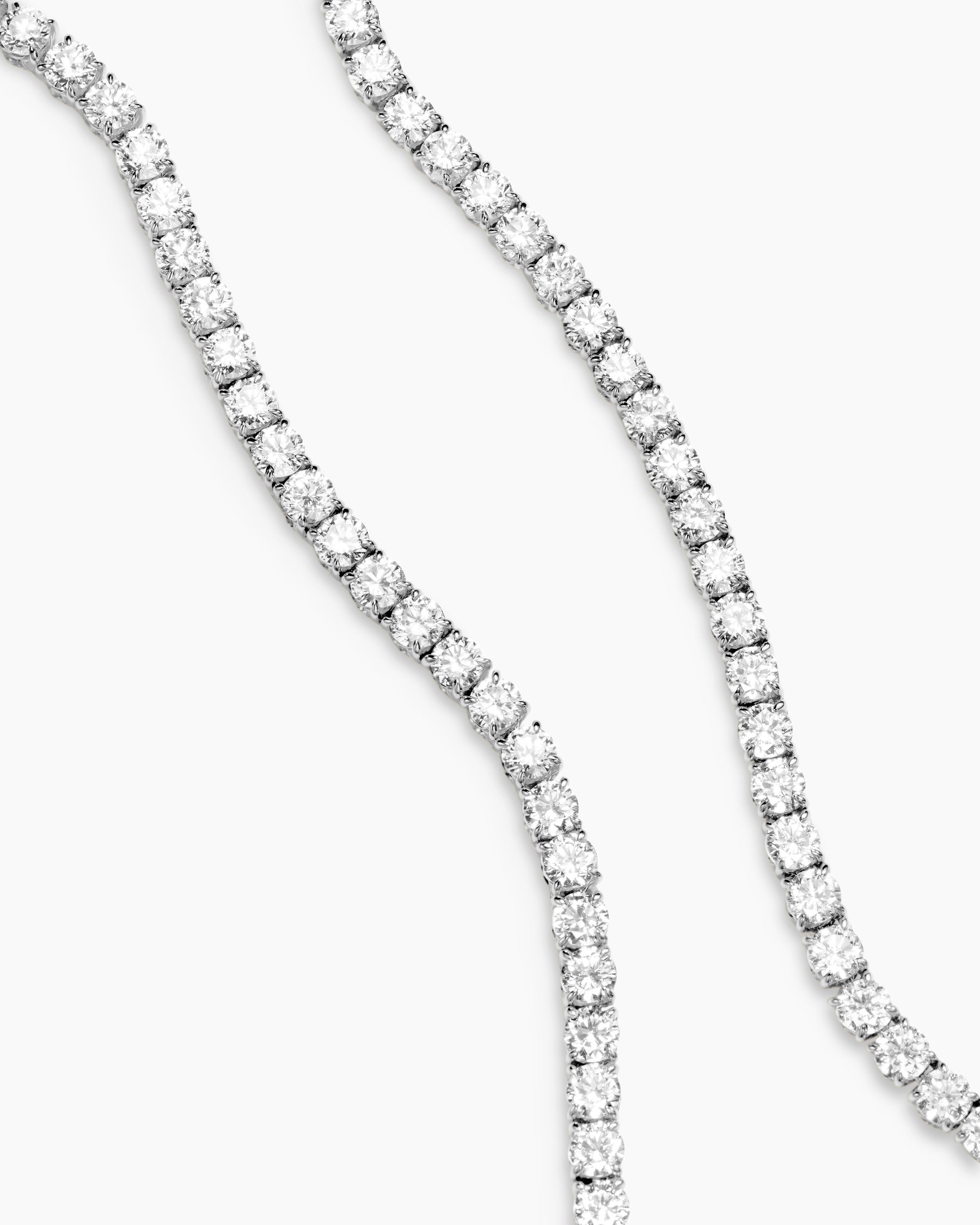 Tennis Necklace in 18K White Gold with Diamonds, 3mm - Image 3