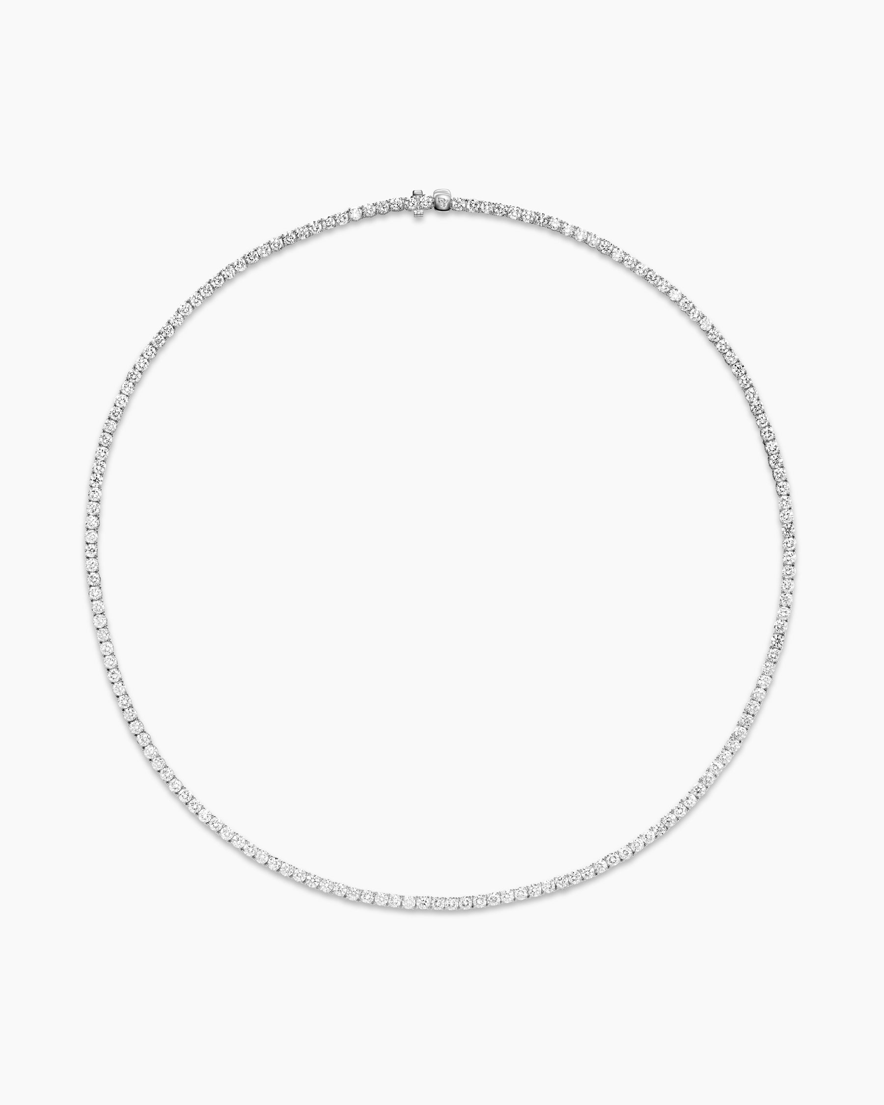 Tennis Necklace in 18K White Gold with Diamonds, 3mm - Image 4