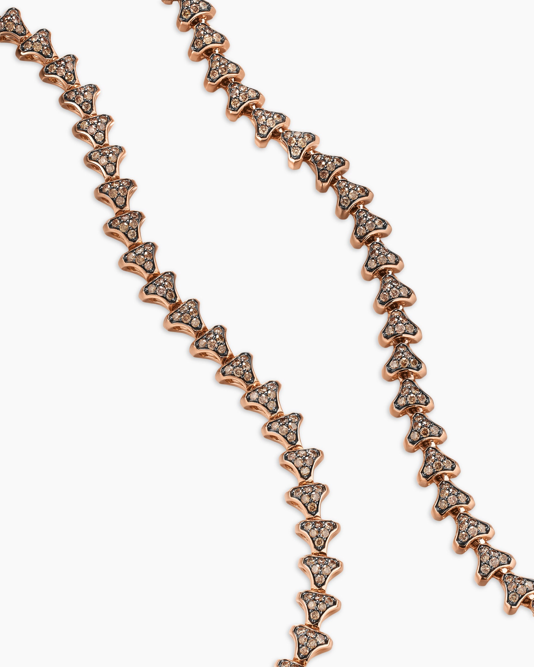 Armory Necklace in 18K Rose Gold with Cognac Diamonds, 7.5mm - Image 3