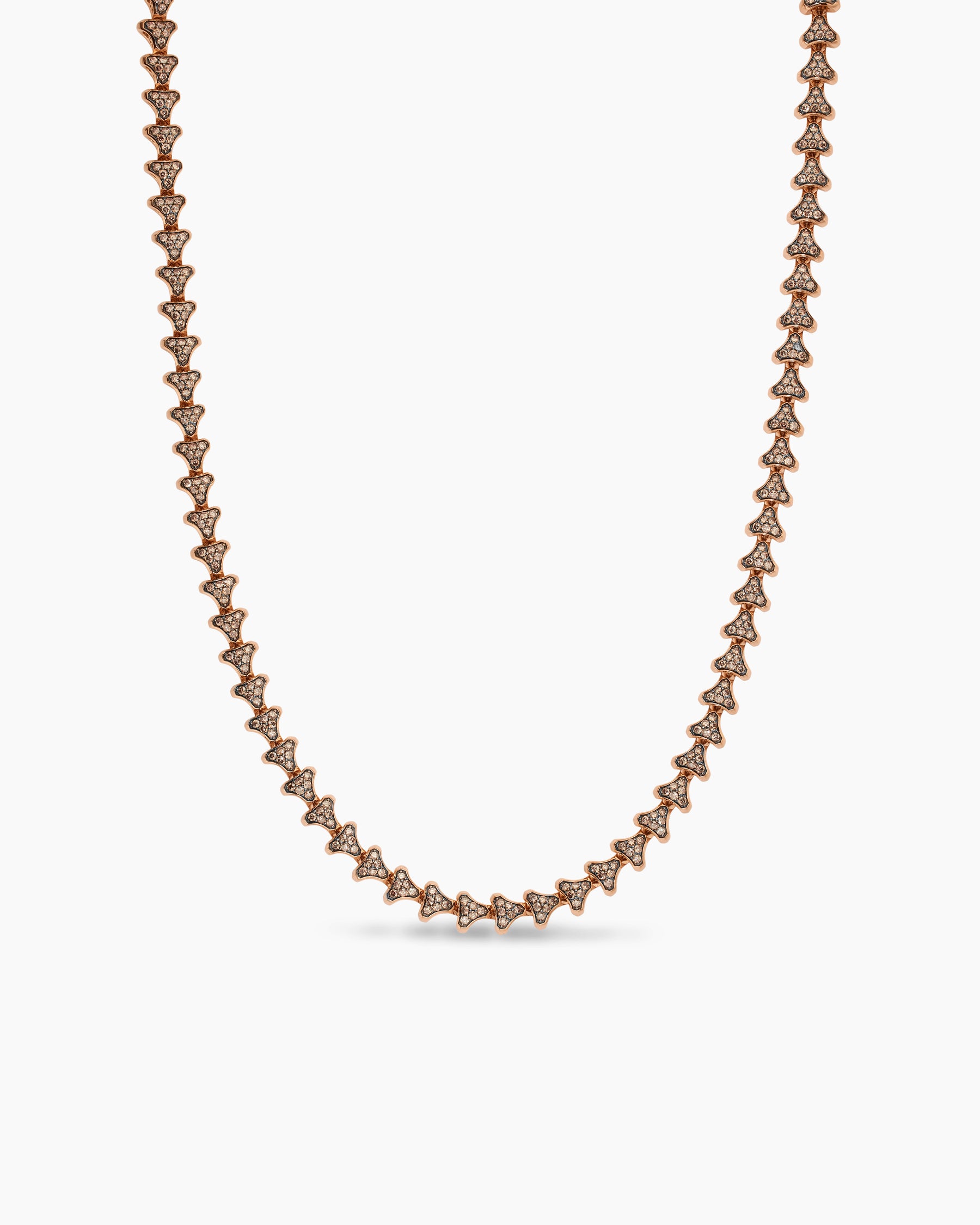 Armory Necklace in 18K Rose Gold with Cognac Diamonds, 7.5mm