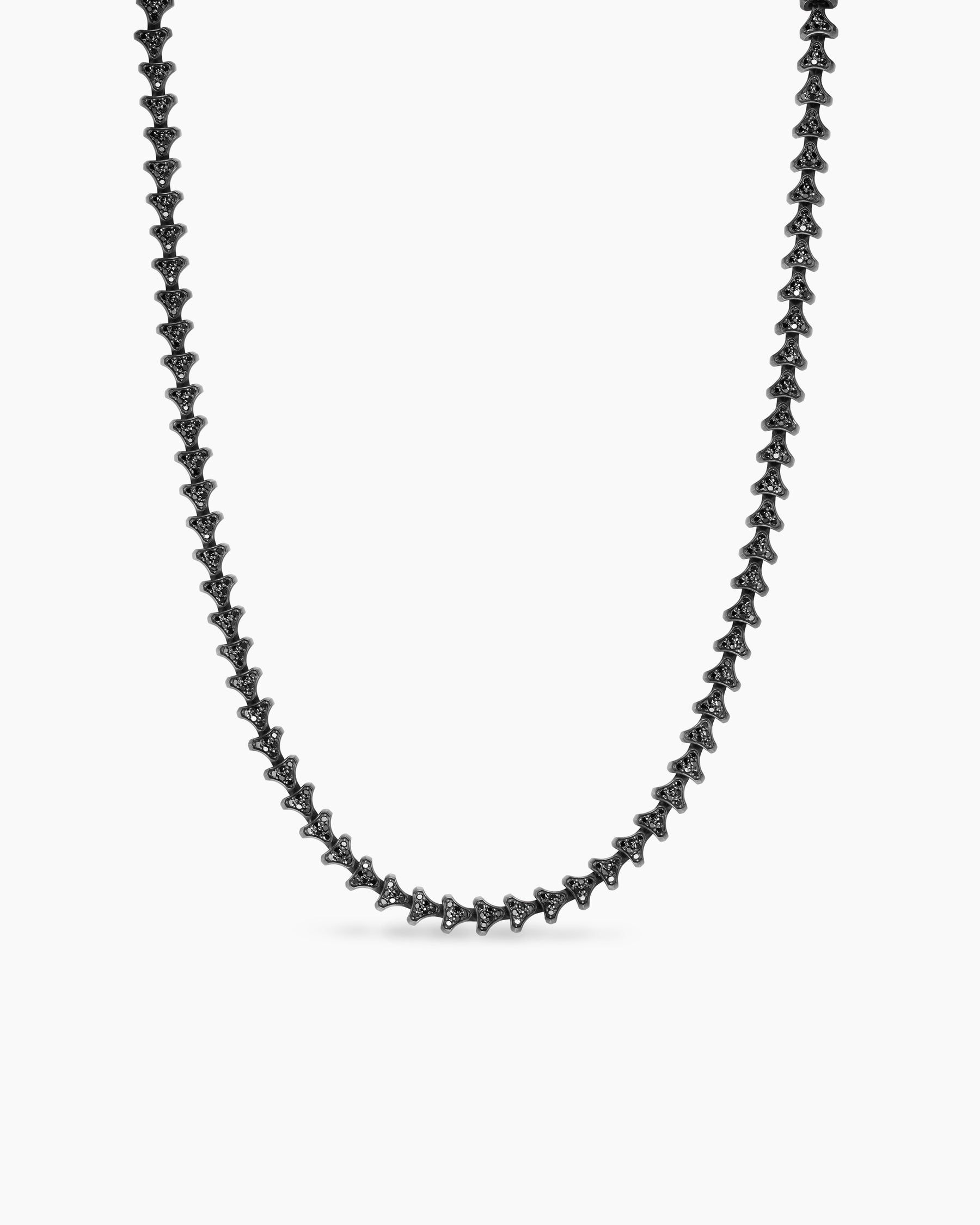 Armory Necklace in Black Titanium with Black Diamonds, 7.5mm