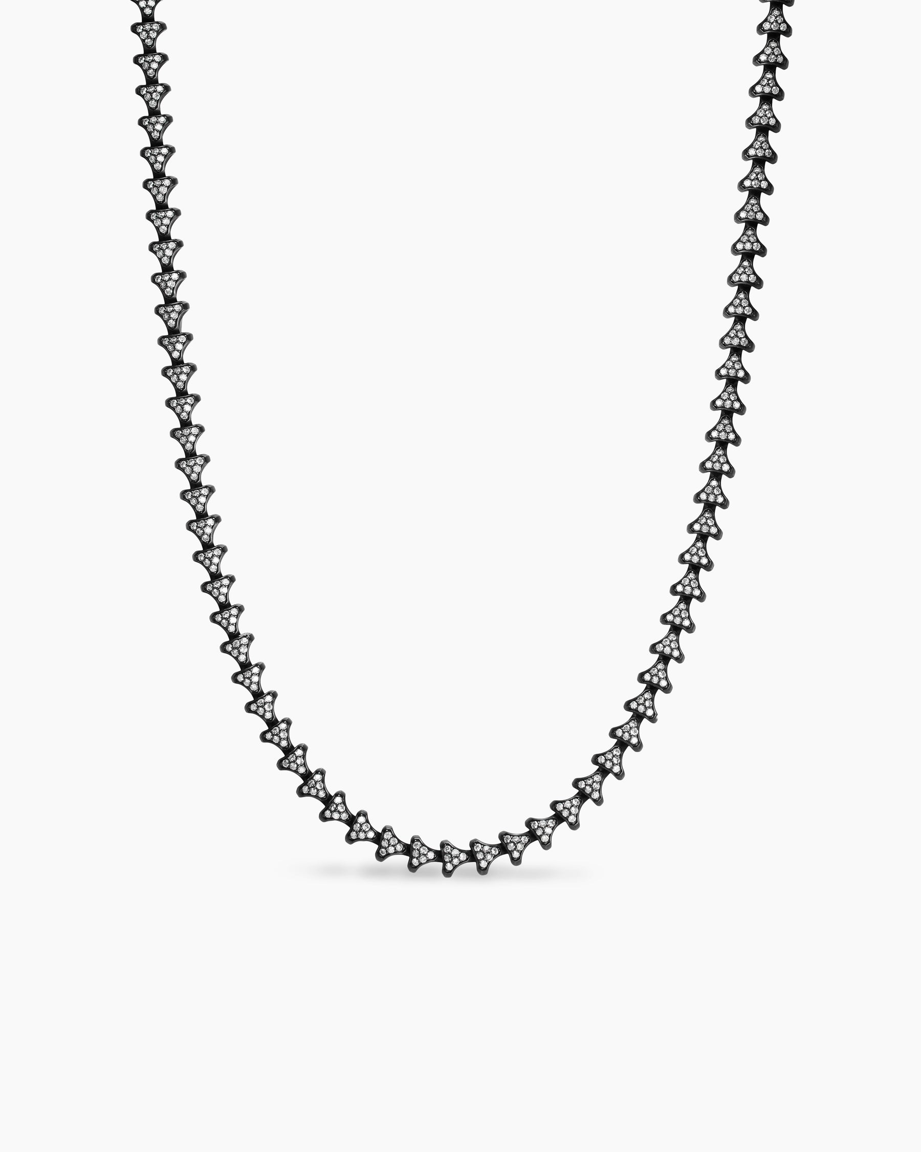 Armory Necklace in Black Titanium with Diamonds, 7.5mm