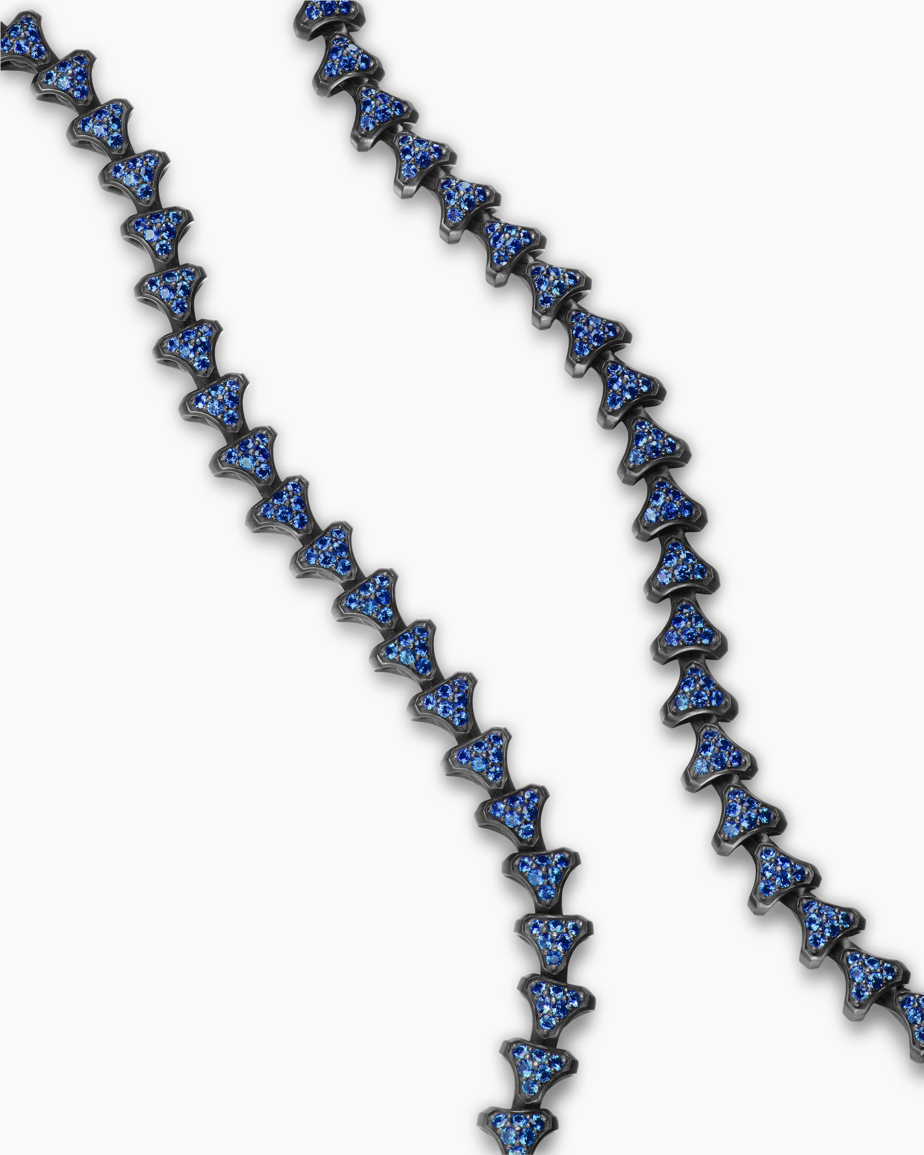 Armory Necklace in Black Titanium with Sapphires, 7.5mm - Image 3