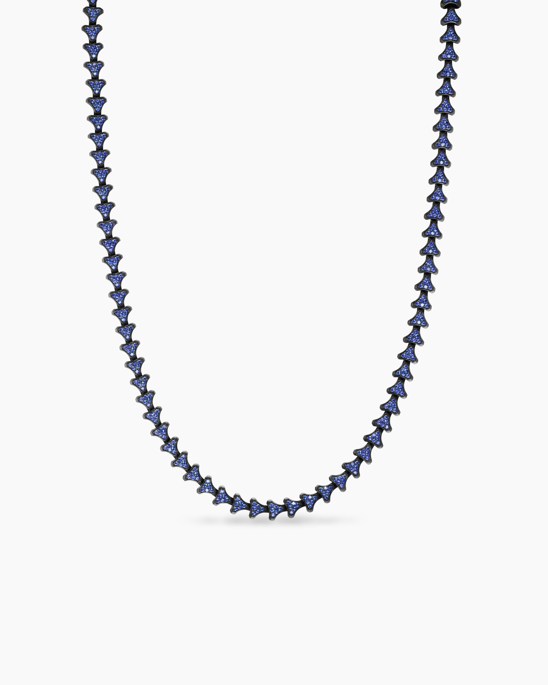 Armory Necklace in Black Titanium with Sapphires, 7.5mm