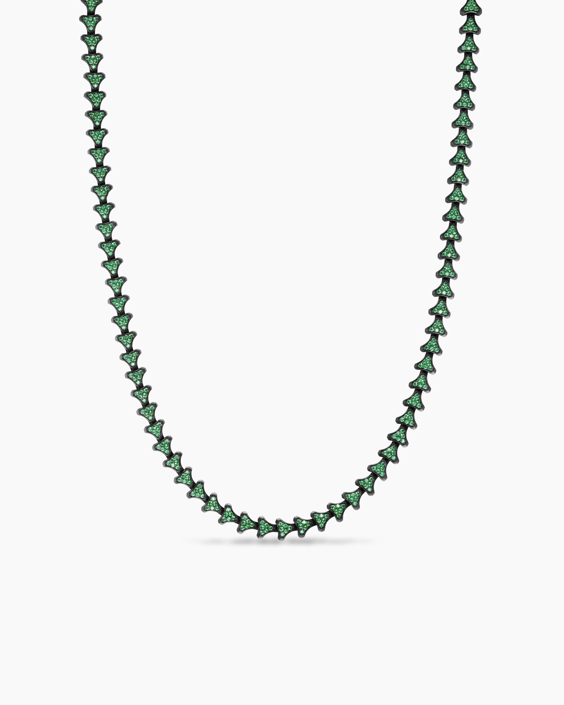 Armory Necklace in Black Titanium with Tsavorites, 7.5mm