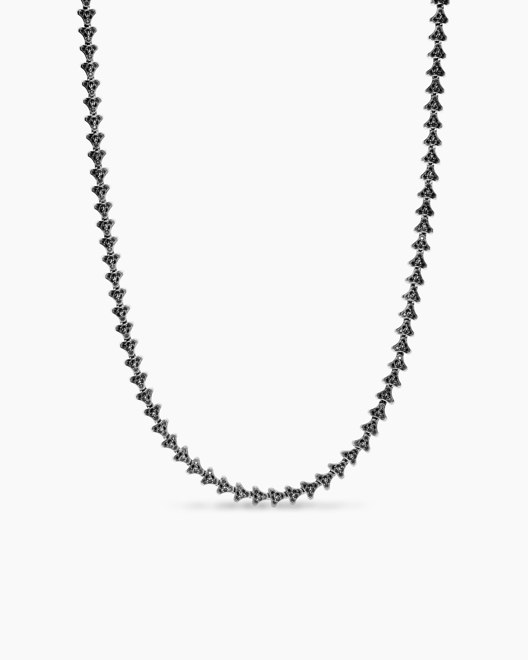 Armory Necklace in Sterling Silver with Black Diamonds, 7.5mm