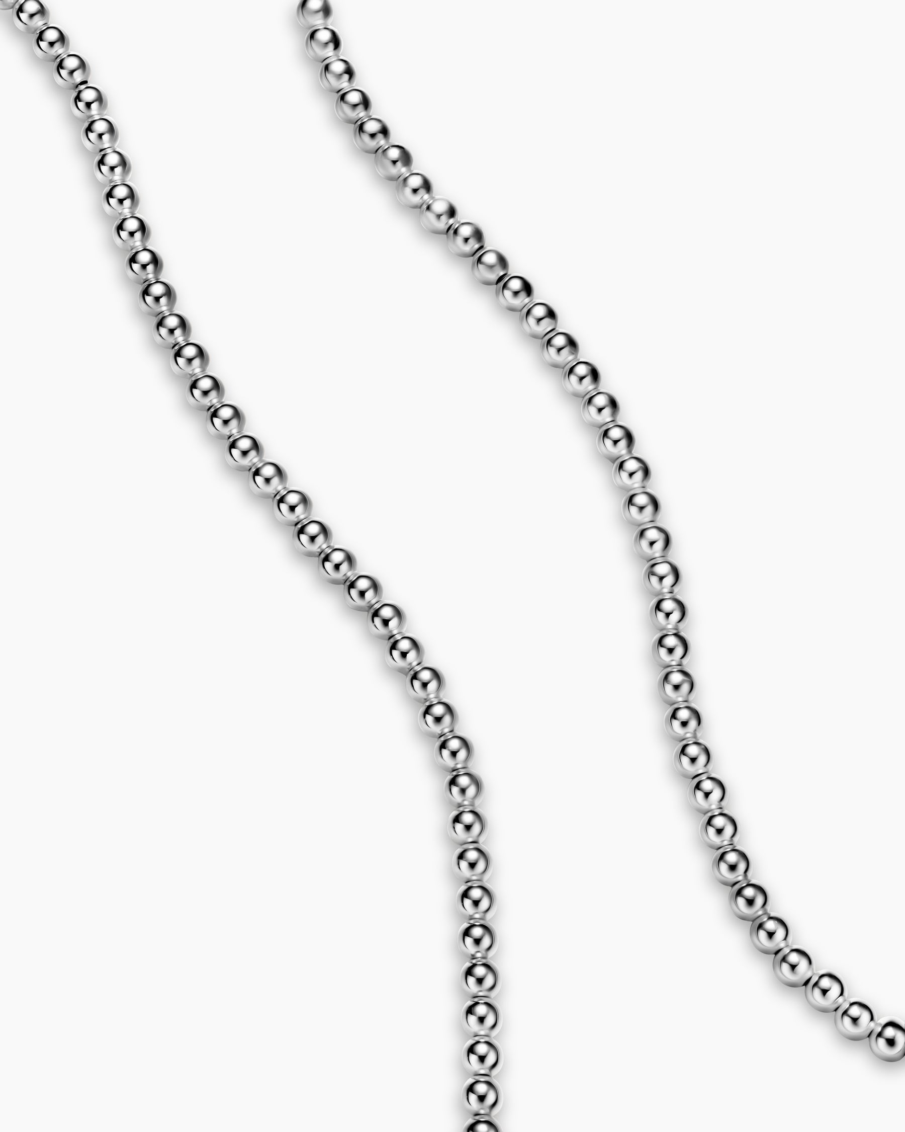 Spiritual Beads Metal Bead Necklace in Sterling Silver, 4mm - Image 3