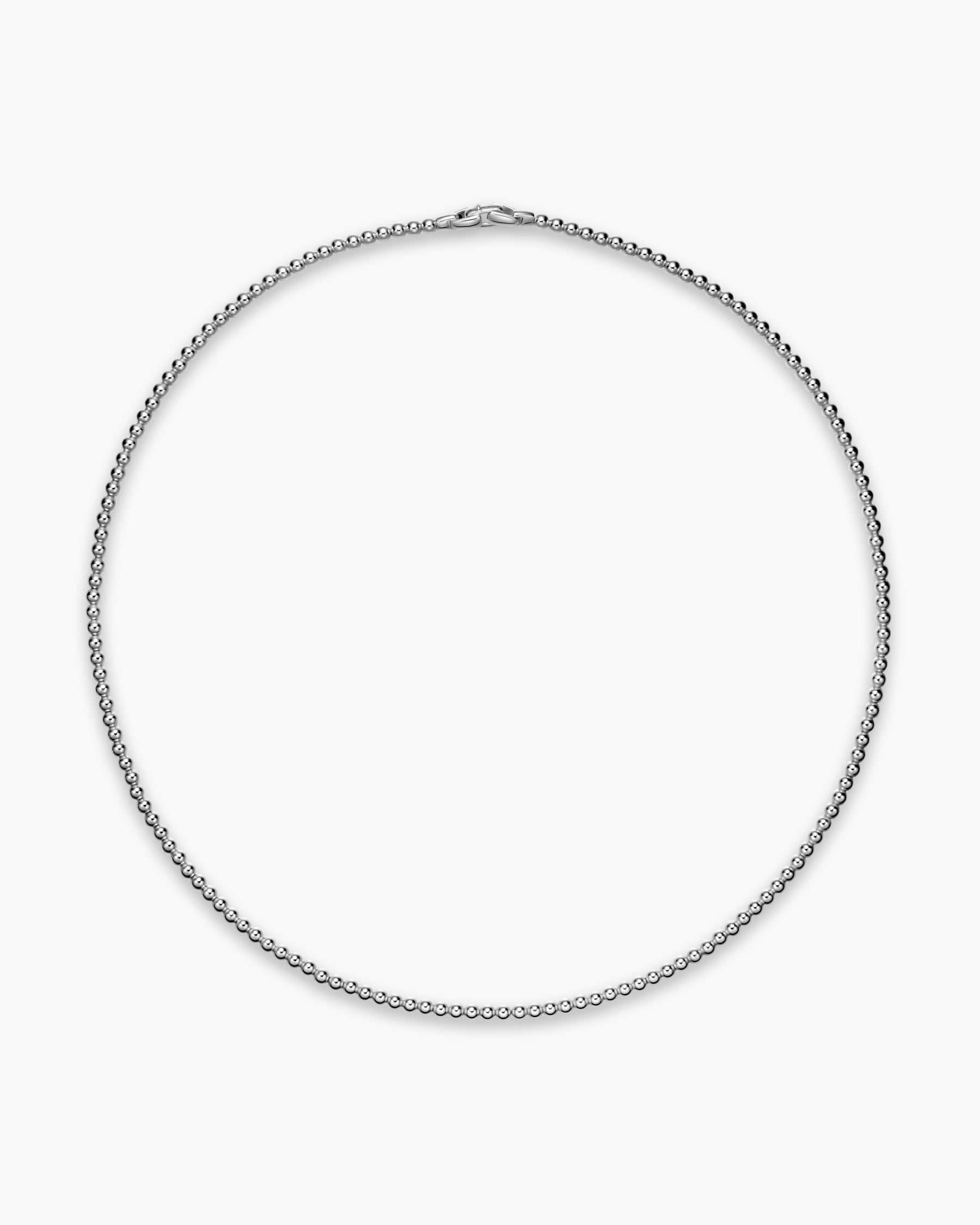 Spiritual Beads Metal Bead Necklace in Sterling Silver, 4mm - Image 4