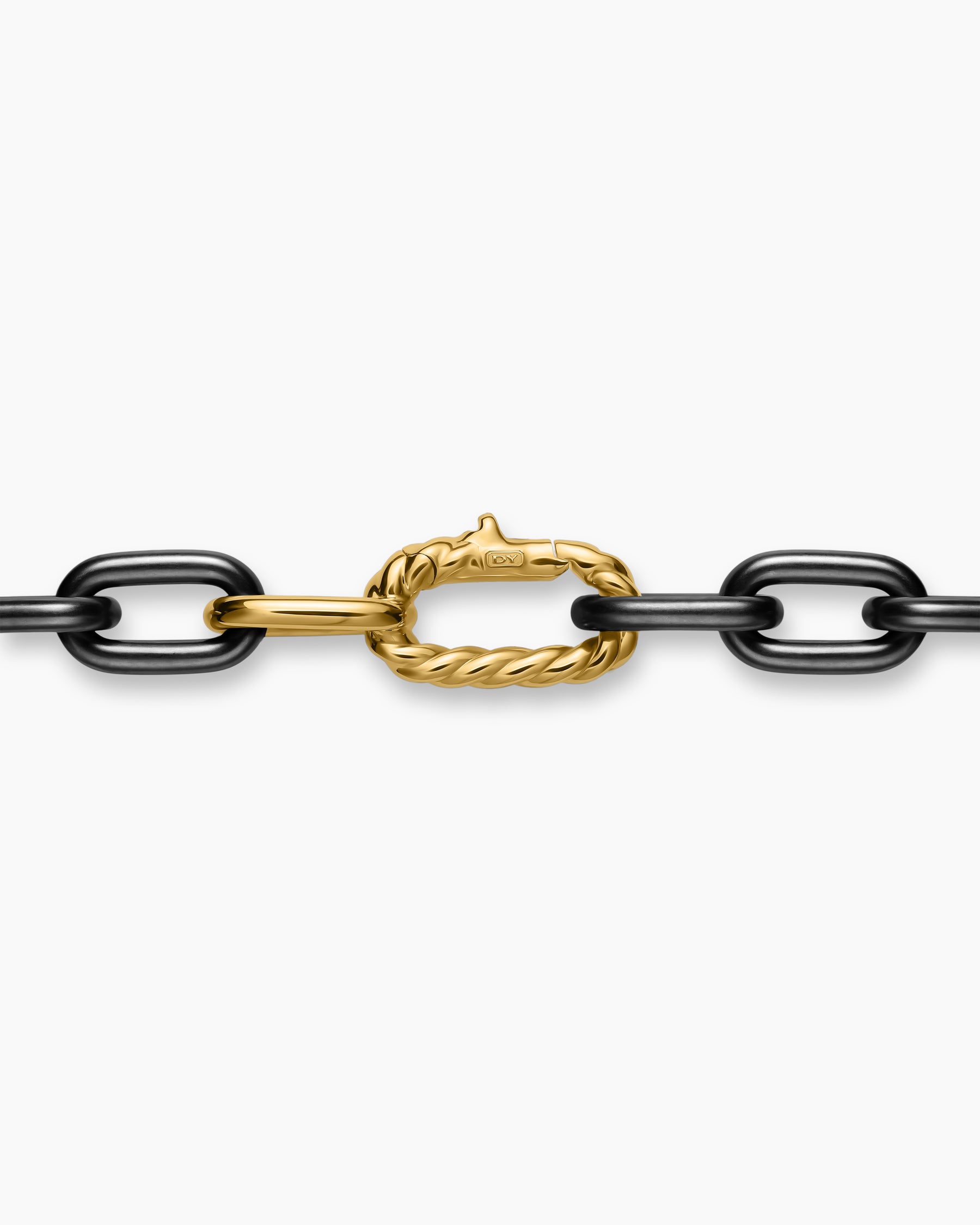DY Madison Chain Necklace in Black Titanium with 18K Yellow Gold, 8.5mm - Image 4