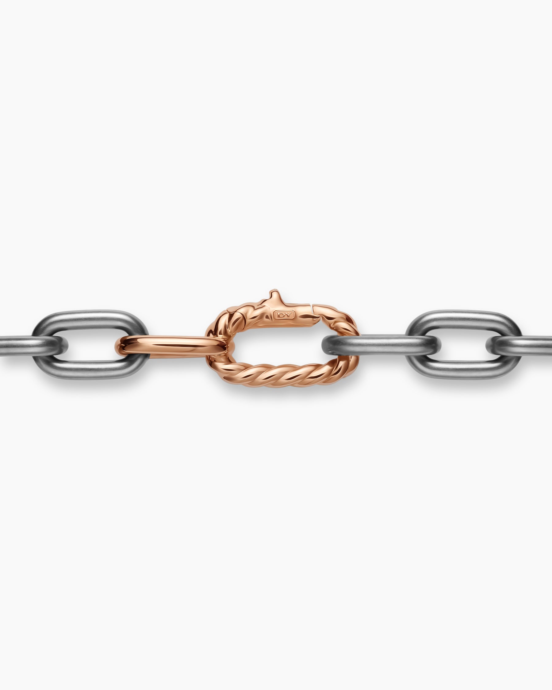 DY Madison Chain Necklace in Grey Titanium with 18K Rose Gold, 8.5mm - Image 4