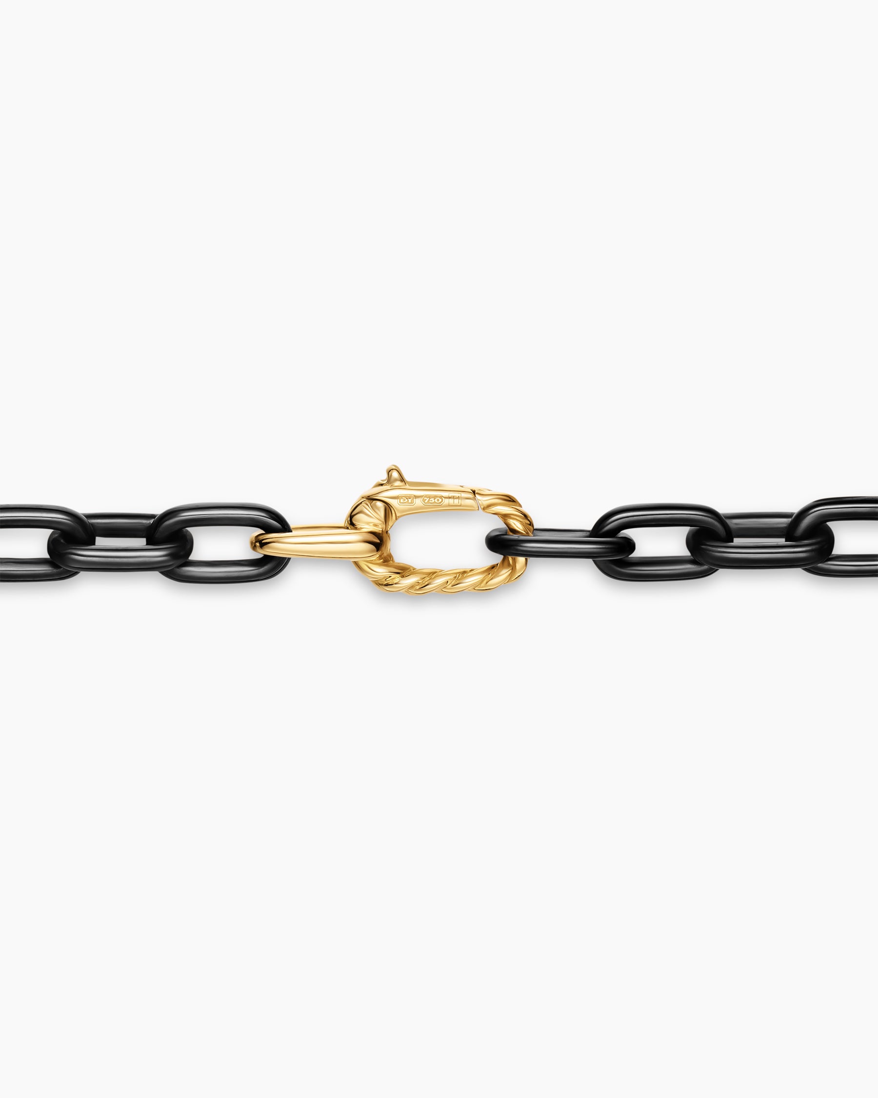 DY Madison Chain Necklace in Black Titanium with 18K Yellow Gold, 6mm - Image 4