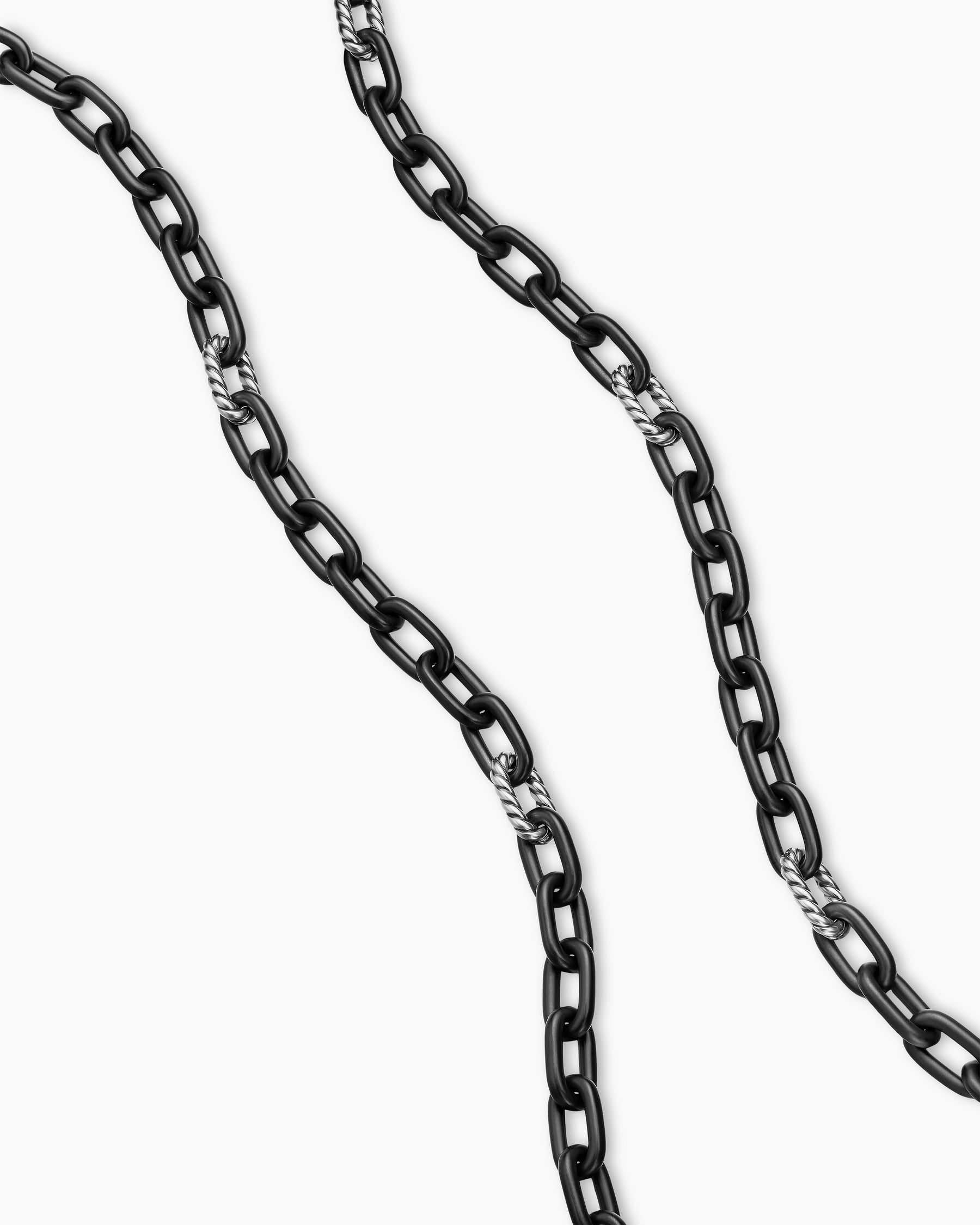 Alternative view of DY Madison Chain Necklace in Black Titanium with Sterling Silver, 6mm