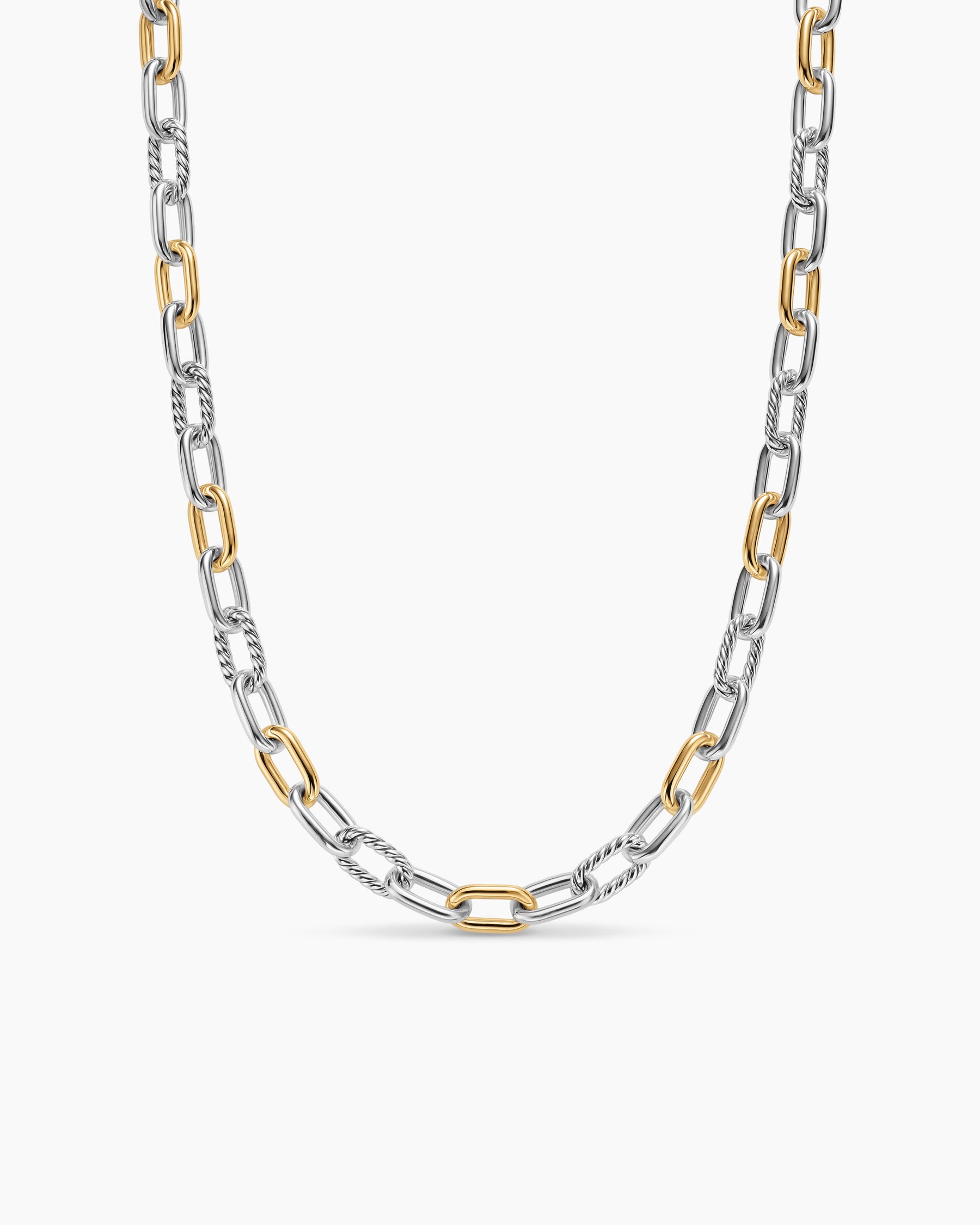 DY Madison Chain Necklace in Sterling Silver with 18K Yellow Gold, 8.5mm