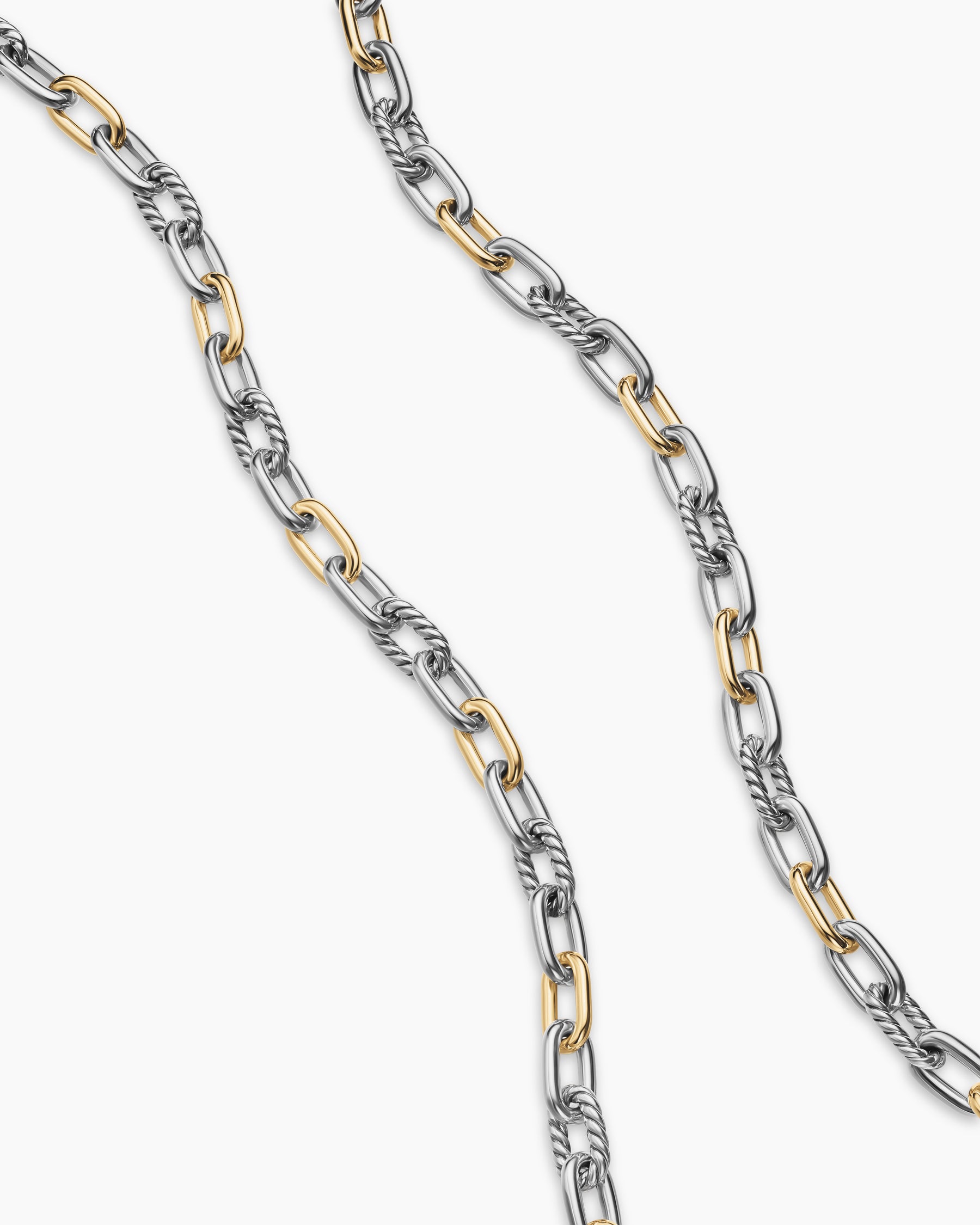 Alternative view of DY Madison Chain Necklace in Sterling Silver with 18K Yellow Gold, 6mm