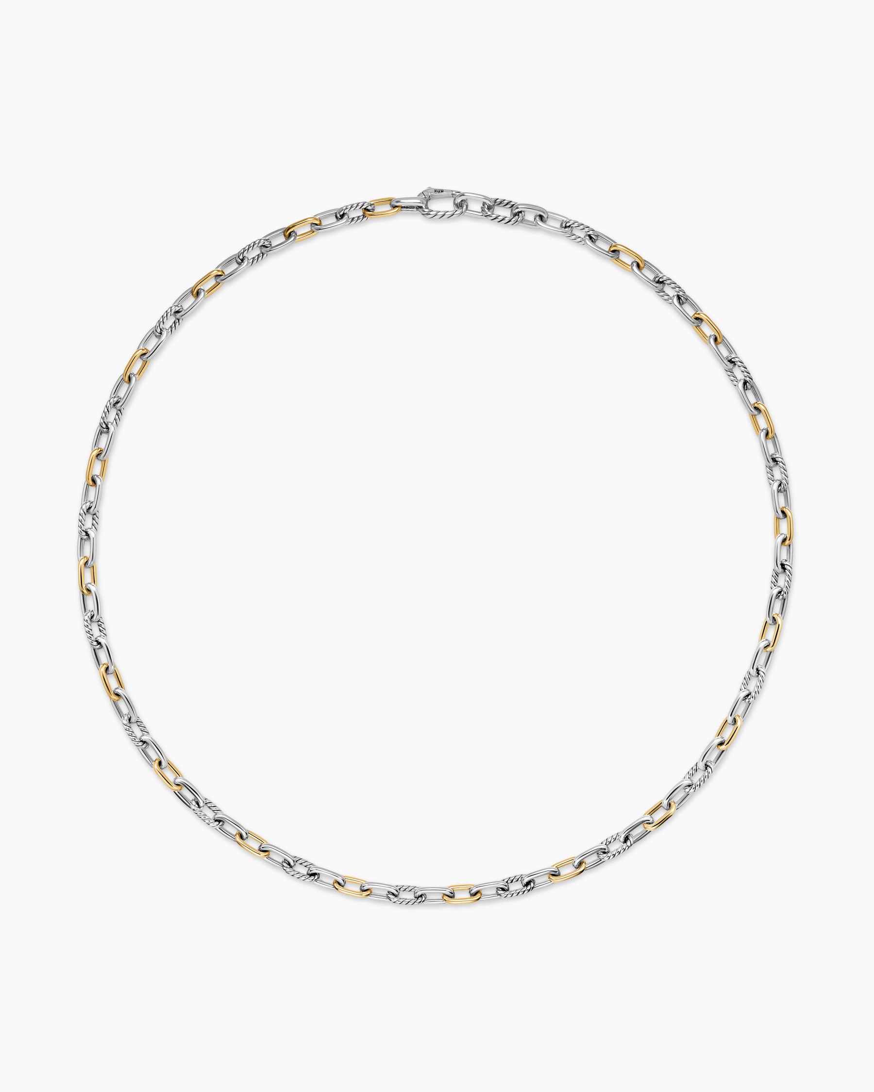 DY Madison Chain Necklace in Sterling Silver with 18K Yellow Gold, 6mm - Image 3