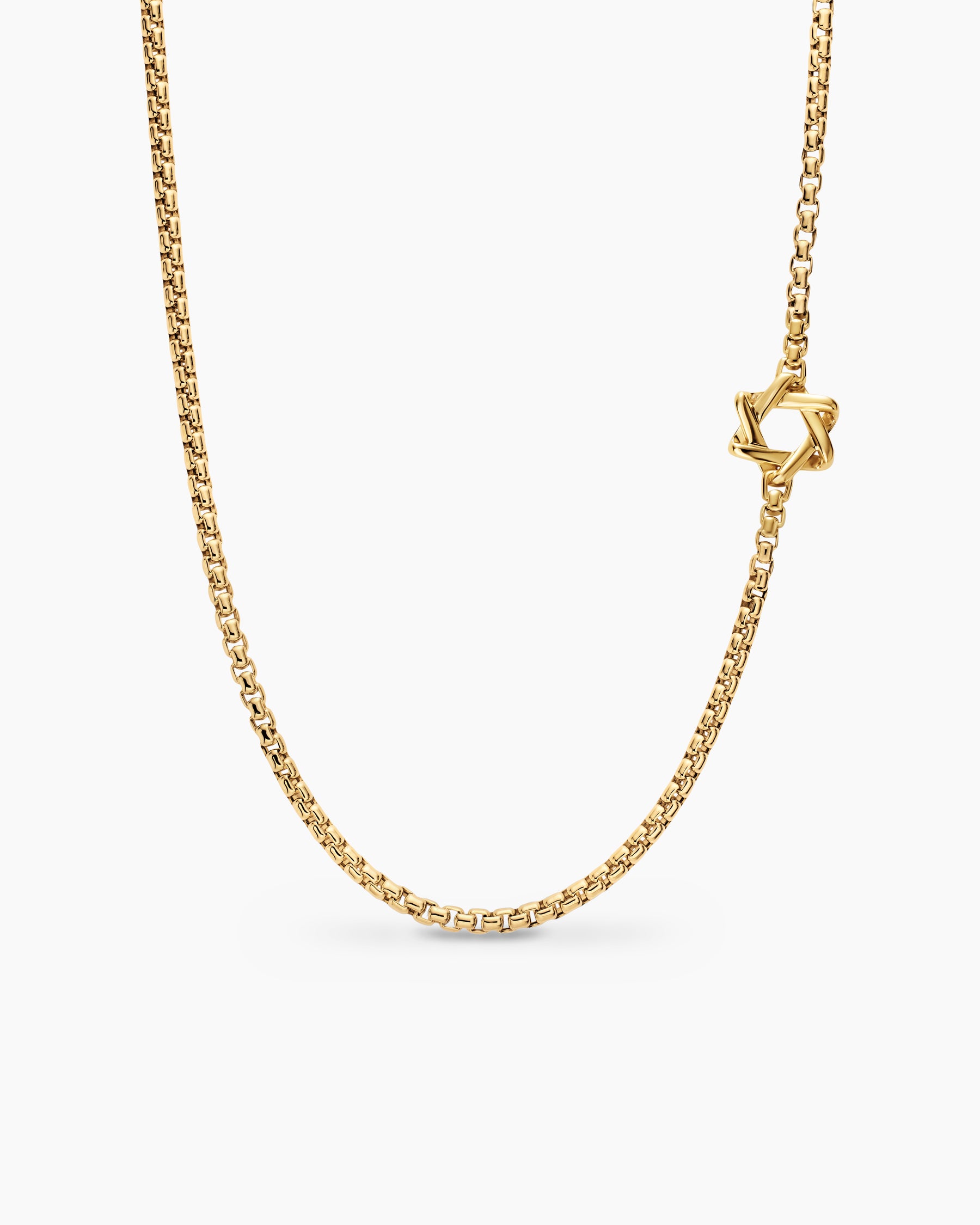 Star of David Station Necklace in 18K Yellow Gold, 3.4mm