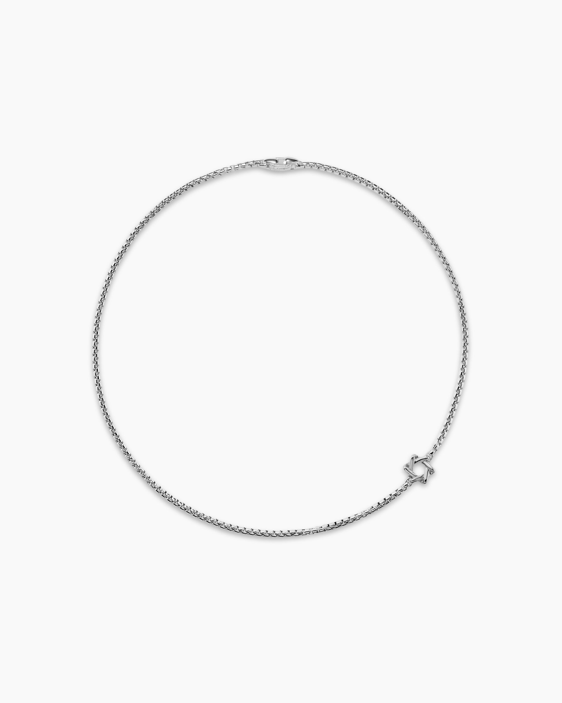 Star of David Station Necklace in Sterling Silver, 3.6mm - Image 3