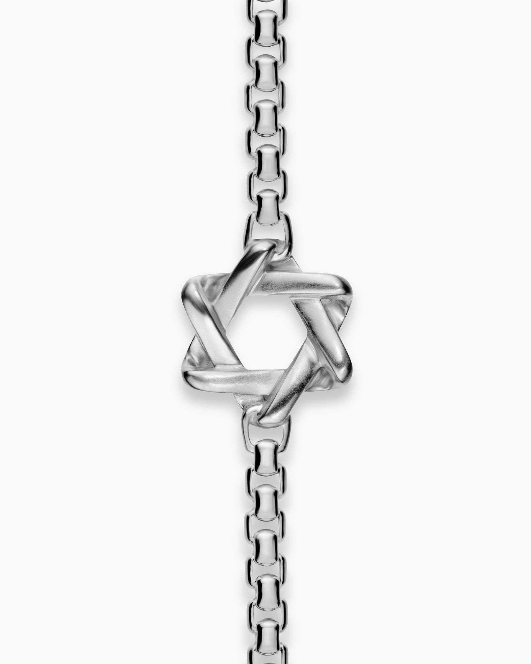 Star of David Station Necklace in Sterling Silver, 3.6mm - Image 4