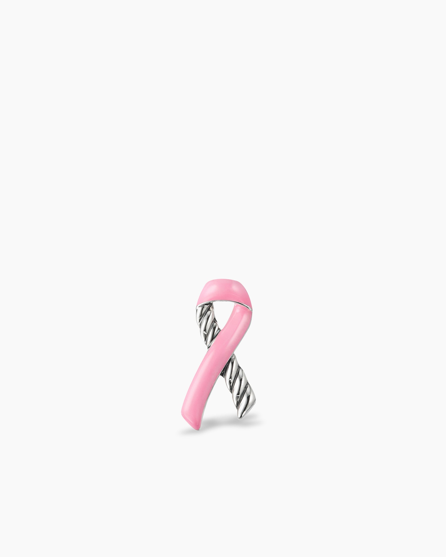 Cable Collectibles Ribbon Pin in Sterling Silver with Pink Enamel, 18mm