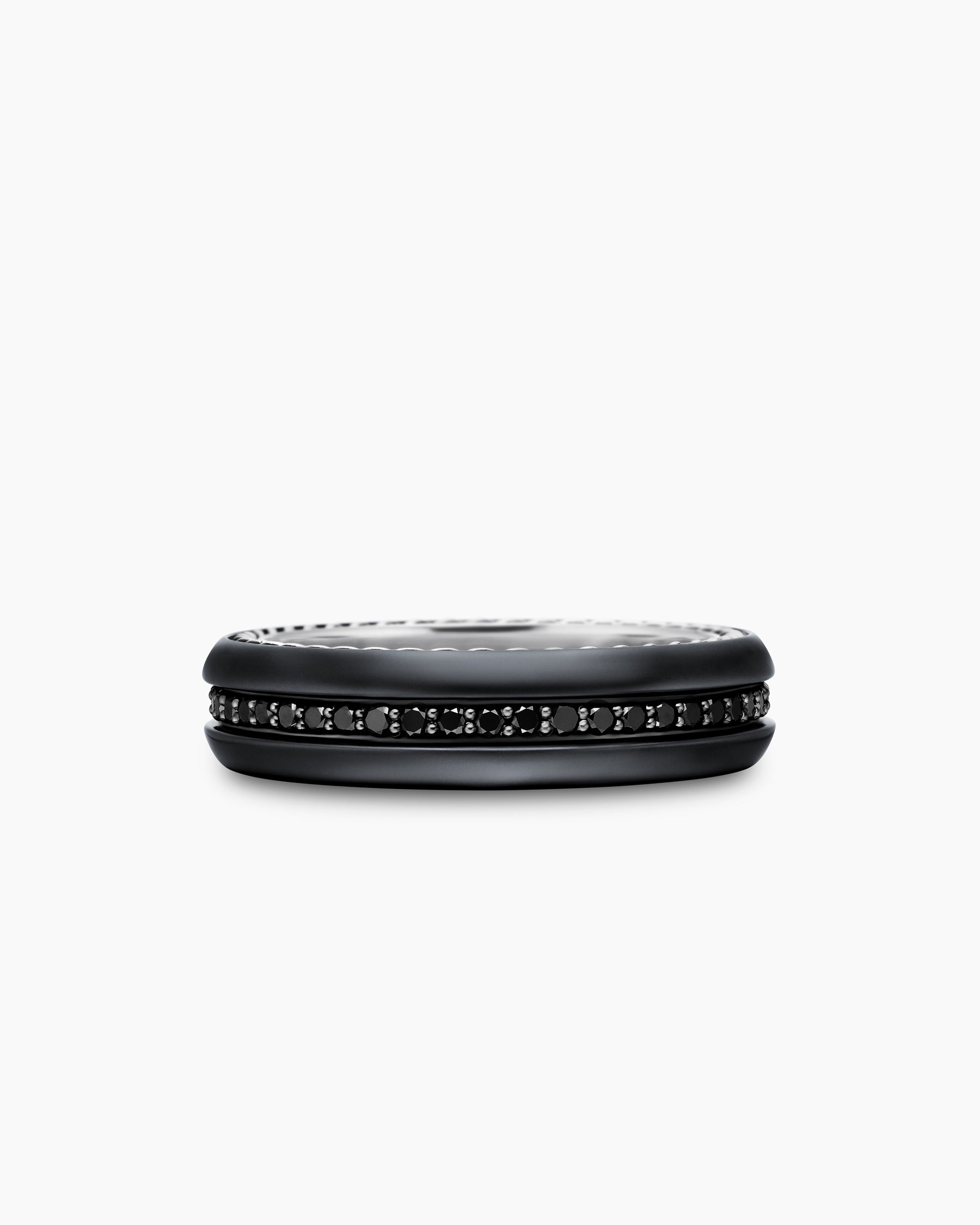 Streamline Band Ring in Black Titanium with Black Diamonds, 6mm