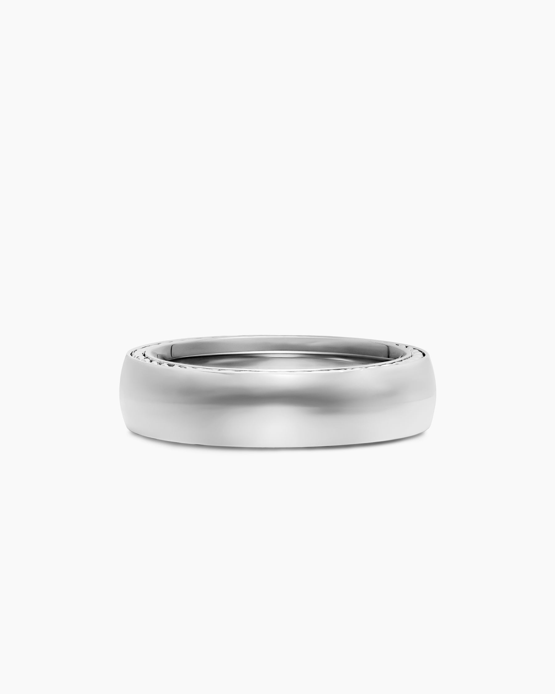 Streamline Band Ring in 18K White Gold, 6mm
