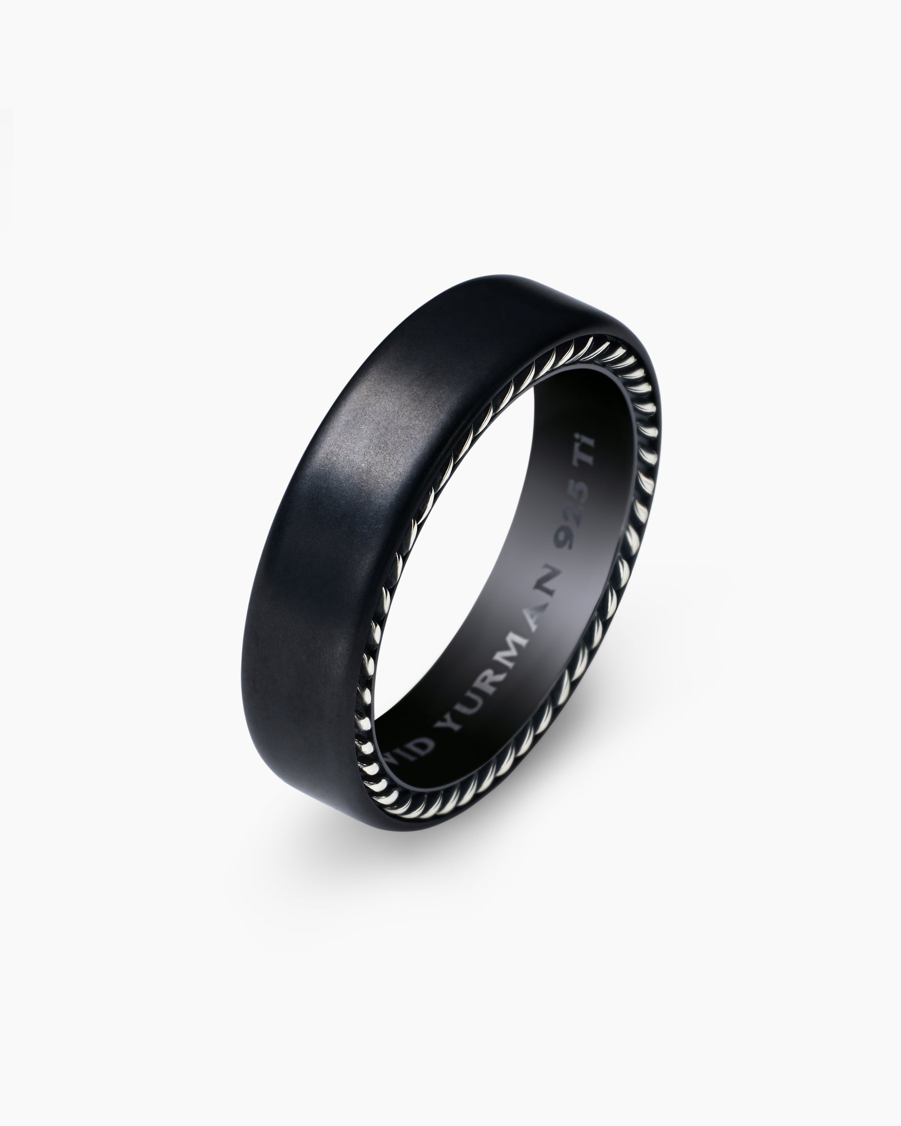 Streamline Band Ring in Black Titanium, 6mm - Image 3