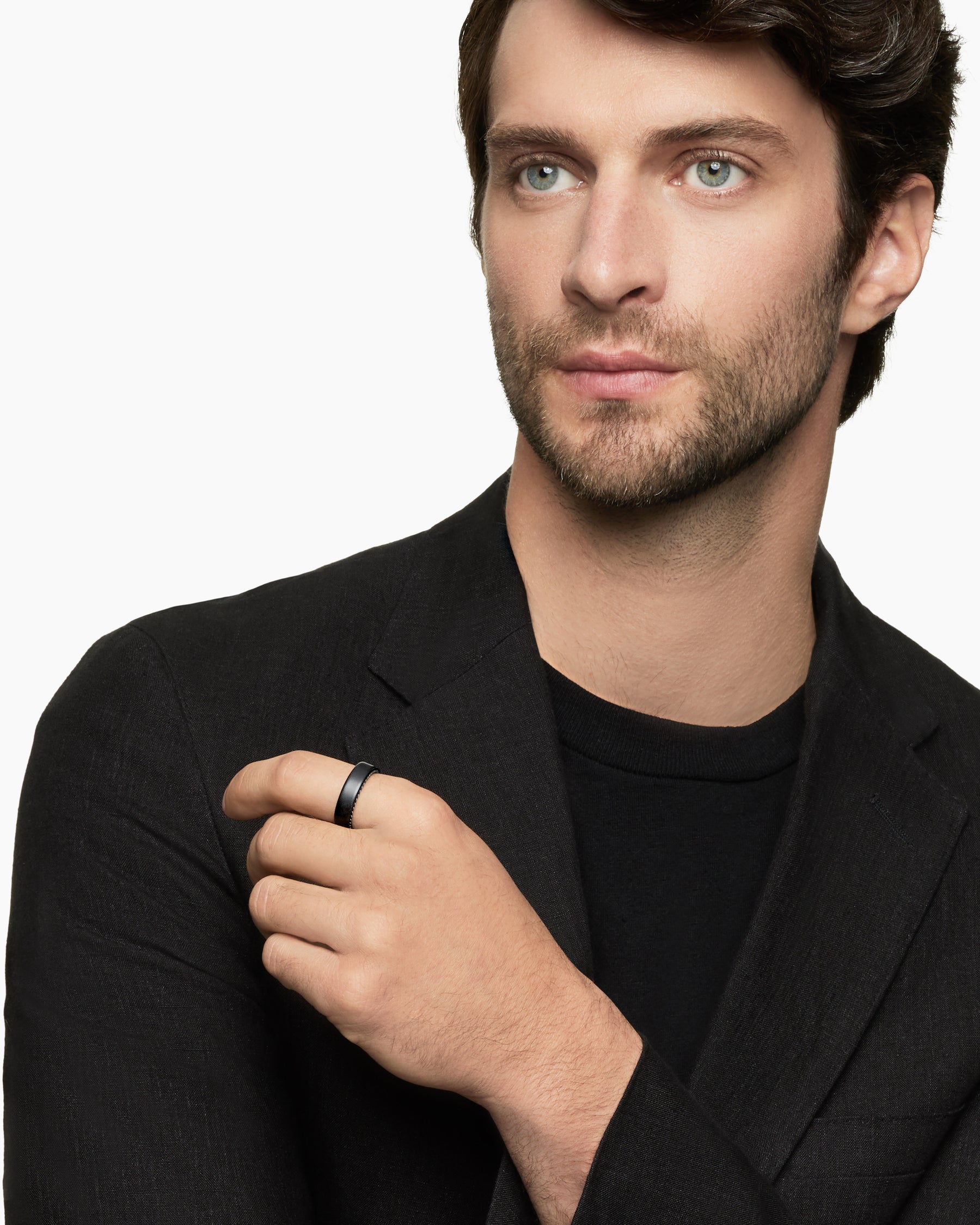 Streamline Band Ring in Black Titanium, 6mm - Image 7