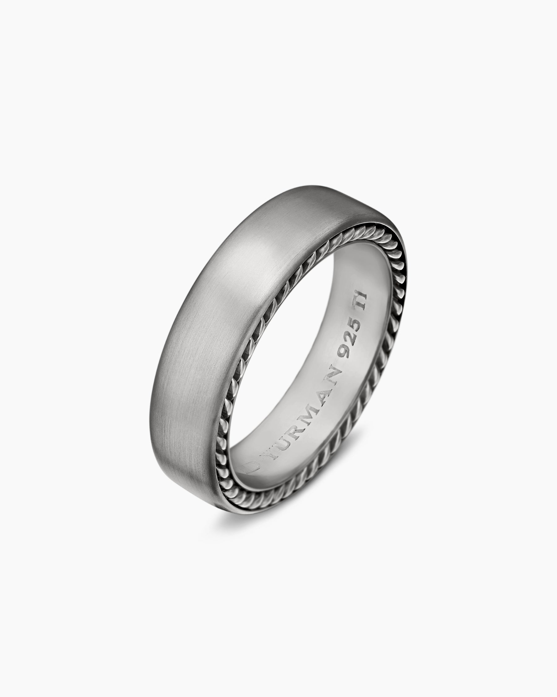 Streamline Band Ring in Grey Titanium, 6mm - Image 3
