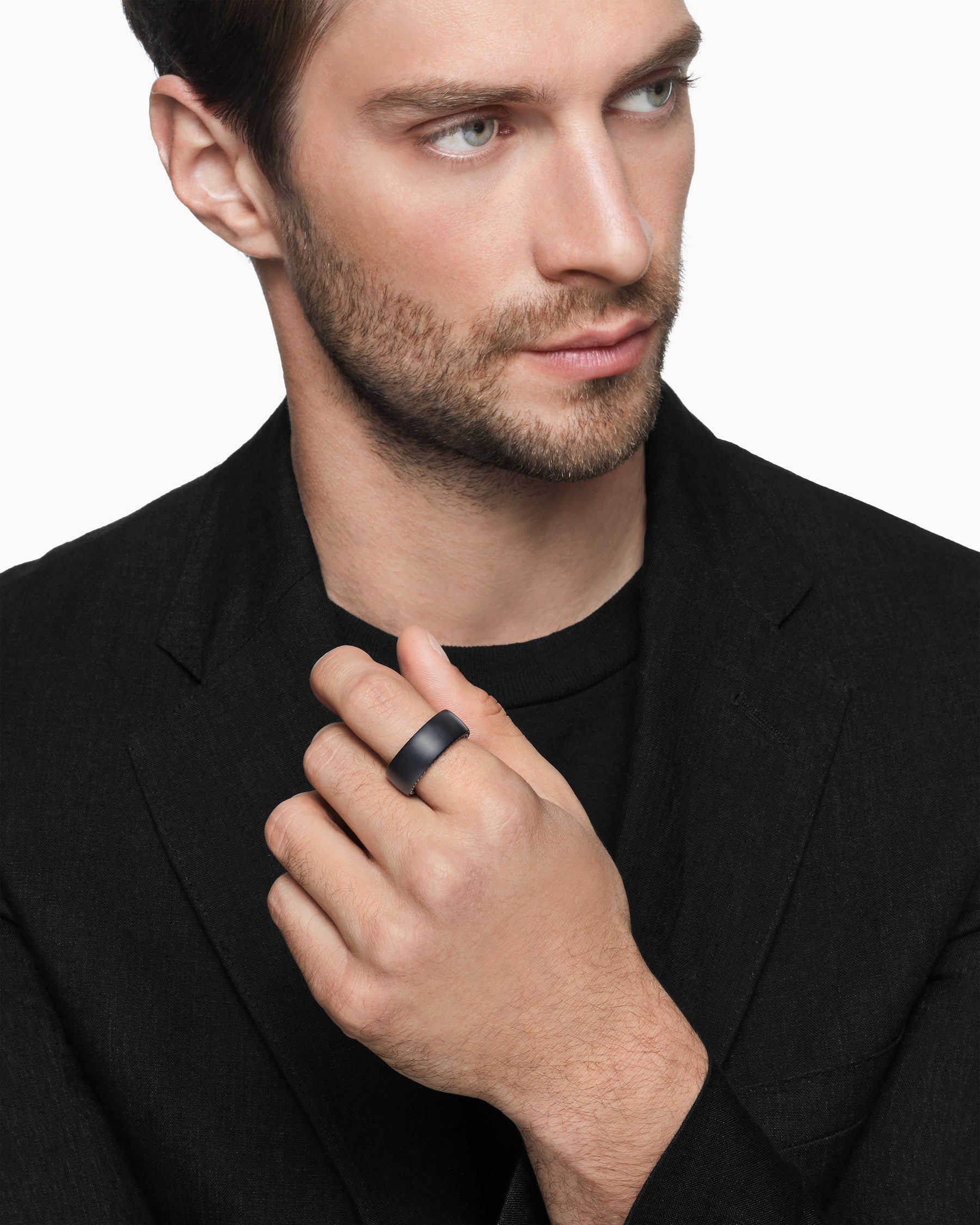 Alternative view of Streamline Band Ring in Black Titanium, 9mm