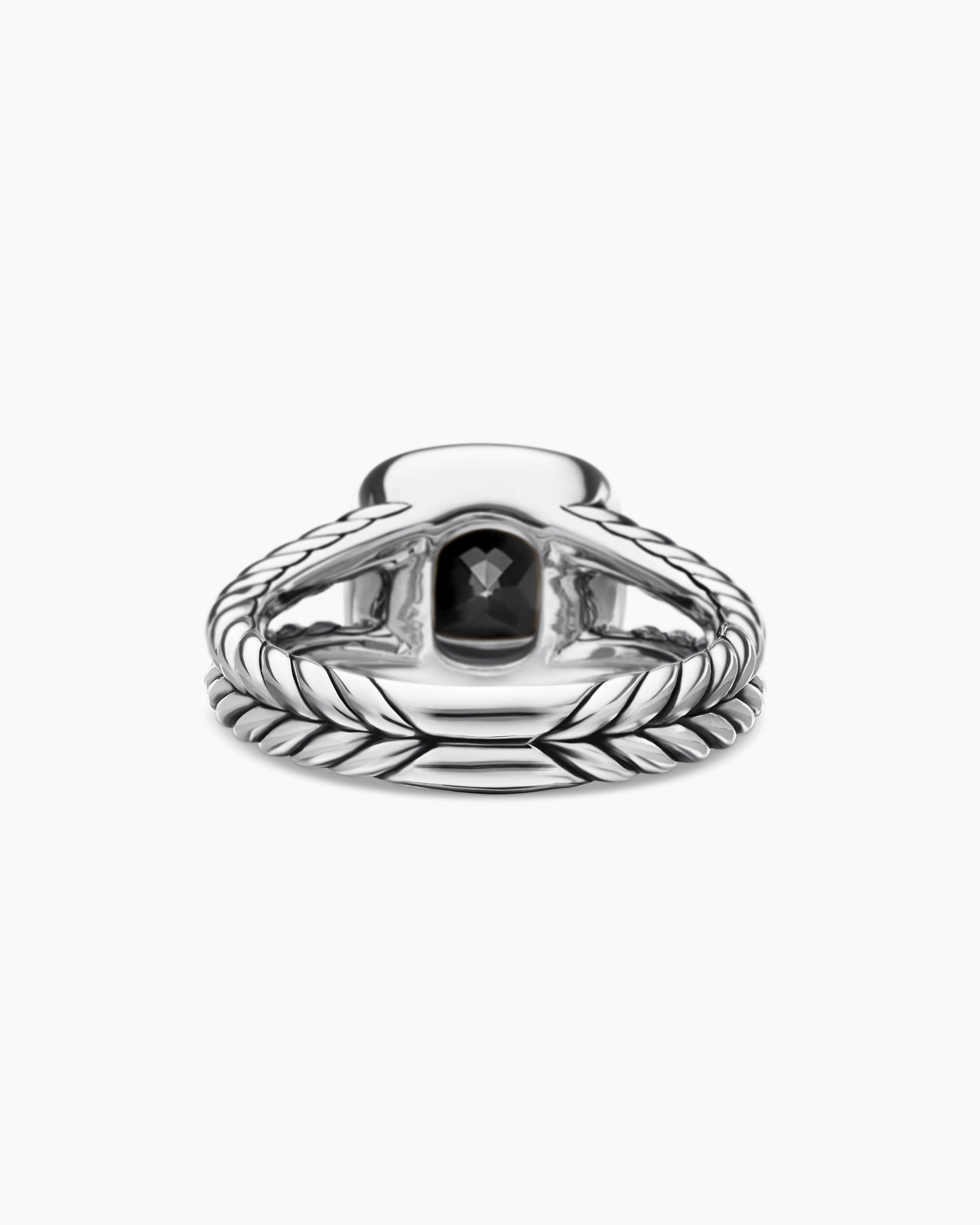 Petite Albion Ring in Sterling Silver with Black Onyx and Diamonds, 7mm - Image 6