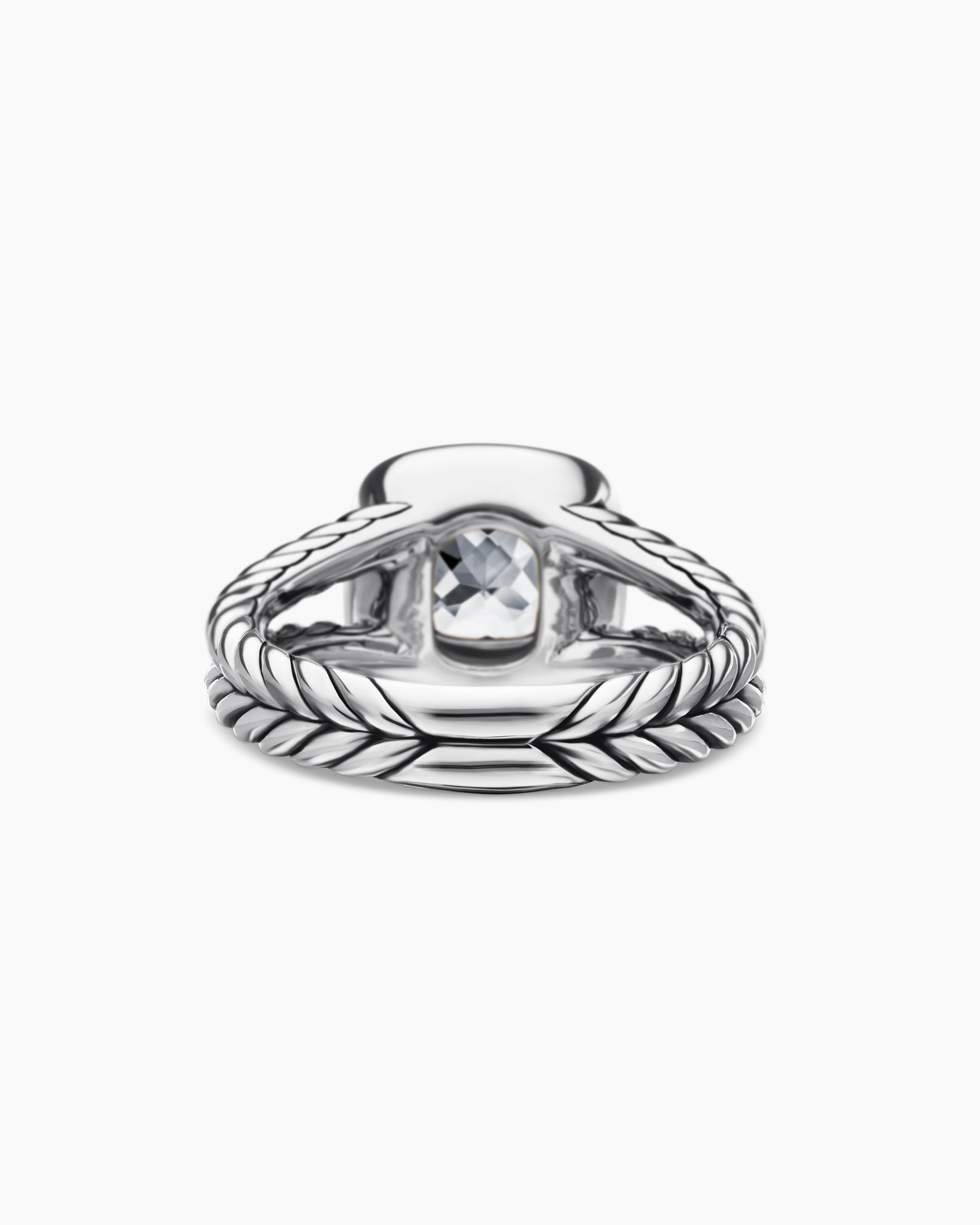 Petite Albion Ring in Sterling Silver with White Topaz and Diamonds, 7mm - Image 6