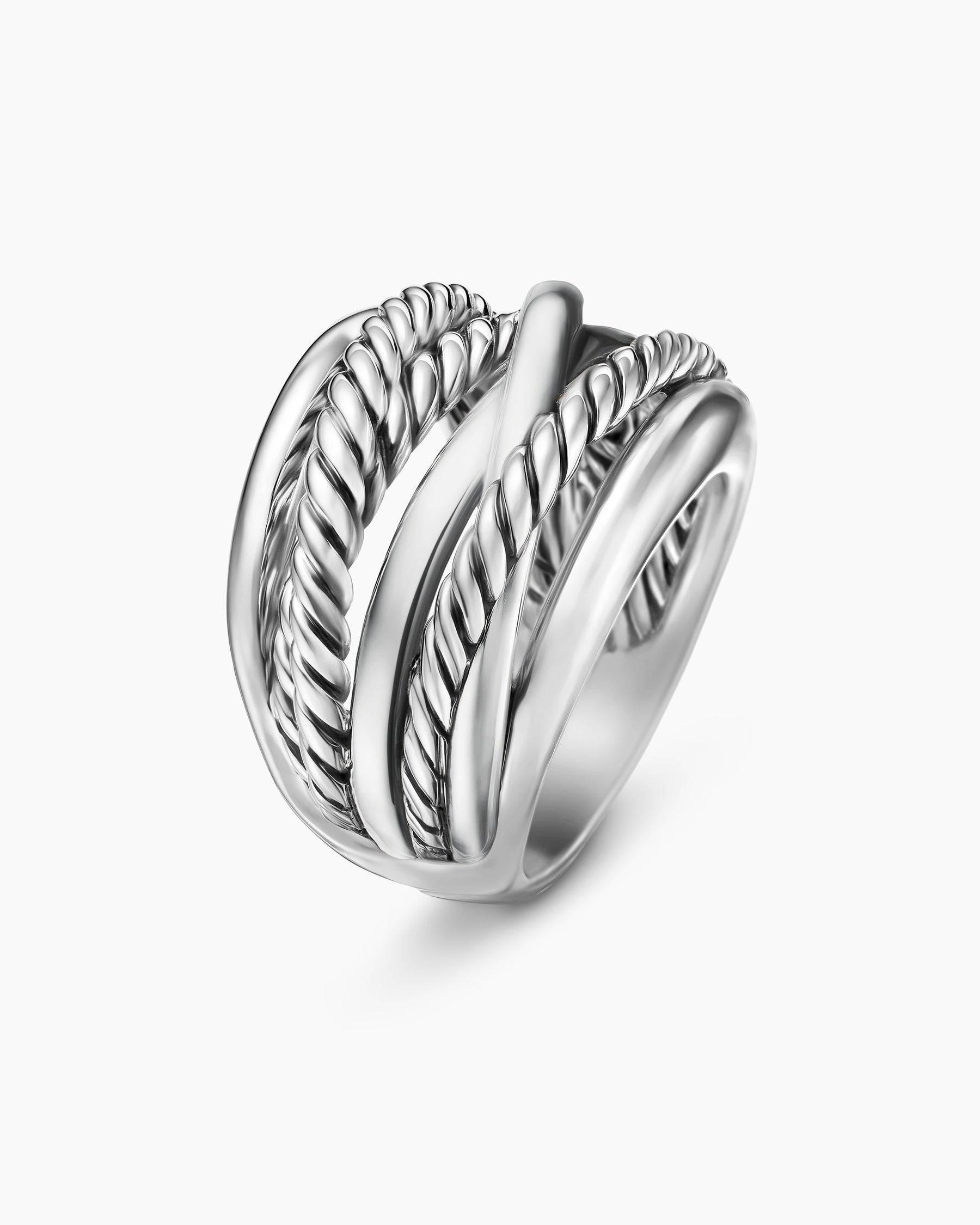 Crossover Ring in Sterling Silver, 17mm - Image 3