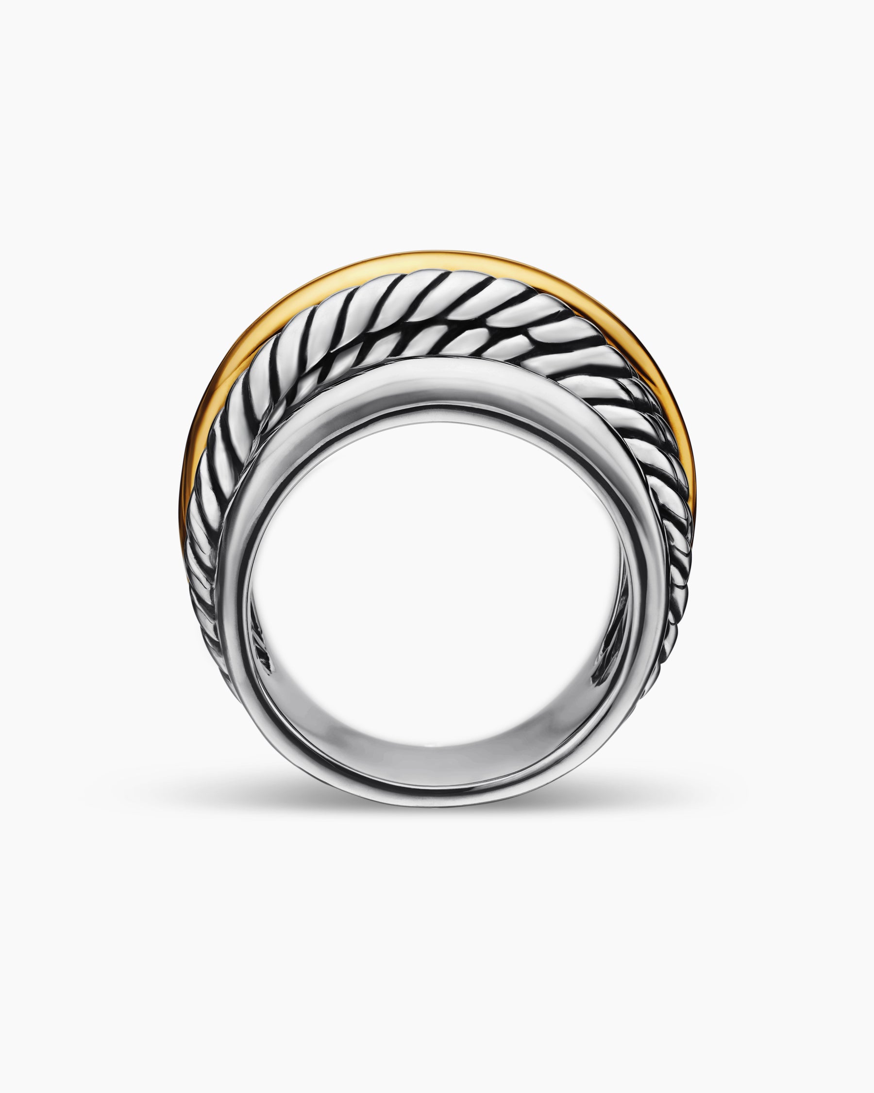 Crossover Ring in Sterling Silver with 14K Yellow Gold, 14.7mm - Image 5