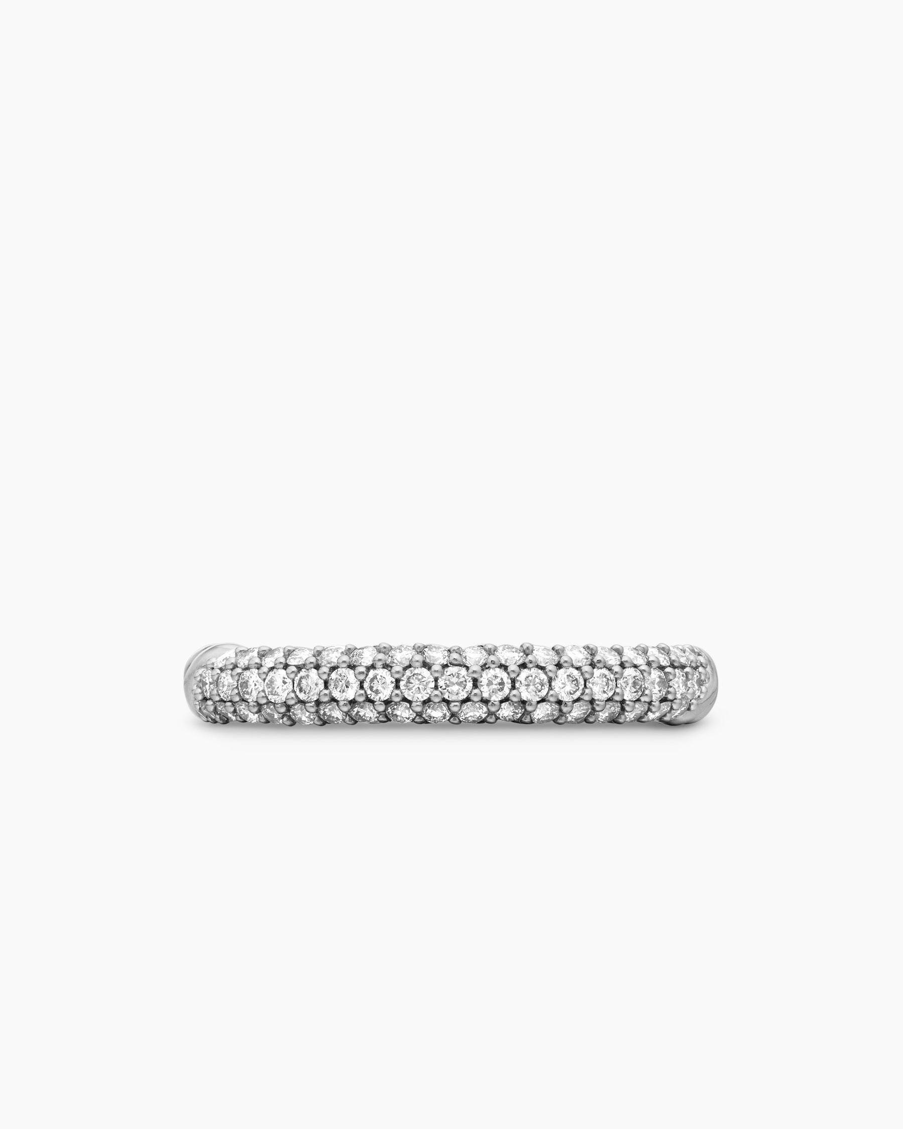 Petite Pavé Stack Ring in Sterling Silver with Diamonds, 3mm - Image 4
