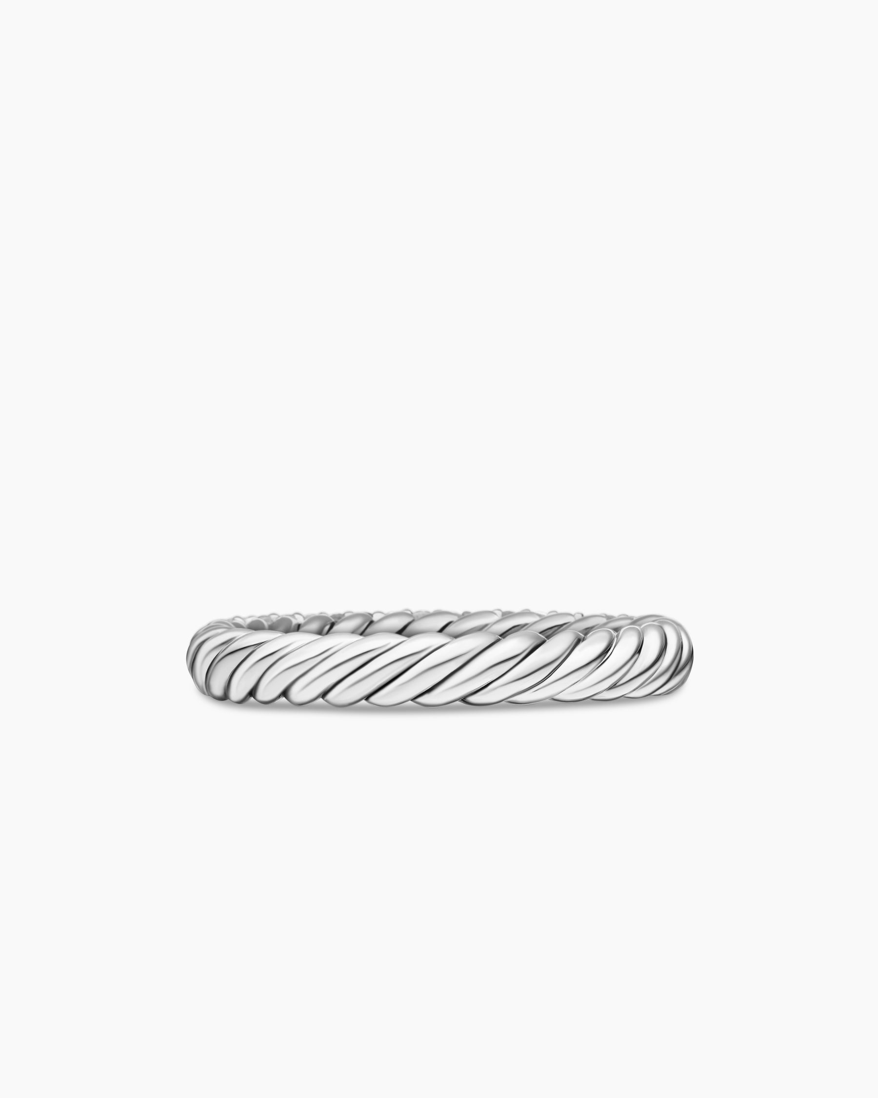 Petite Pavé Stack Ring in Sterling Silver with Diamonds, 3mm - Image 6