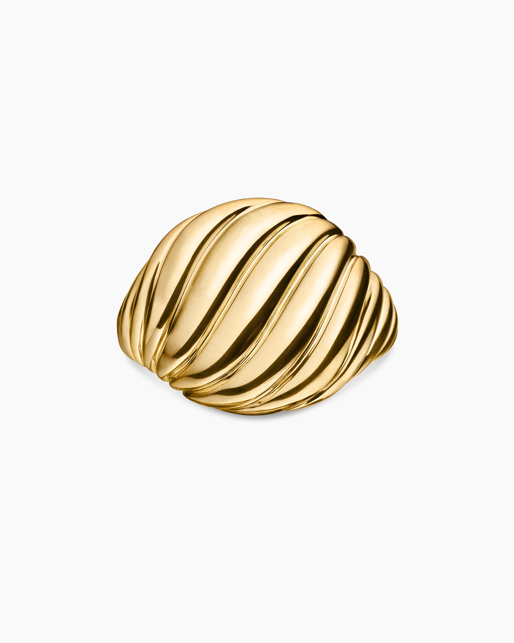 Sculpted Cable Pinky Ring in 18K Yellow Gold, 13mm - Image 4