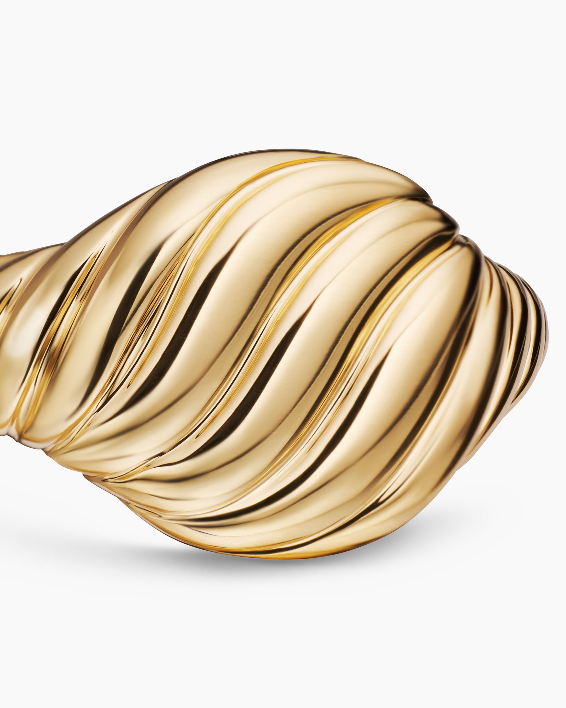 Sculpted Cable Pinky Ring in 18K Yellow Gold, 10mm - Image 5