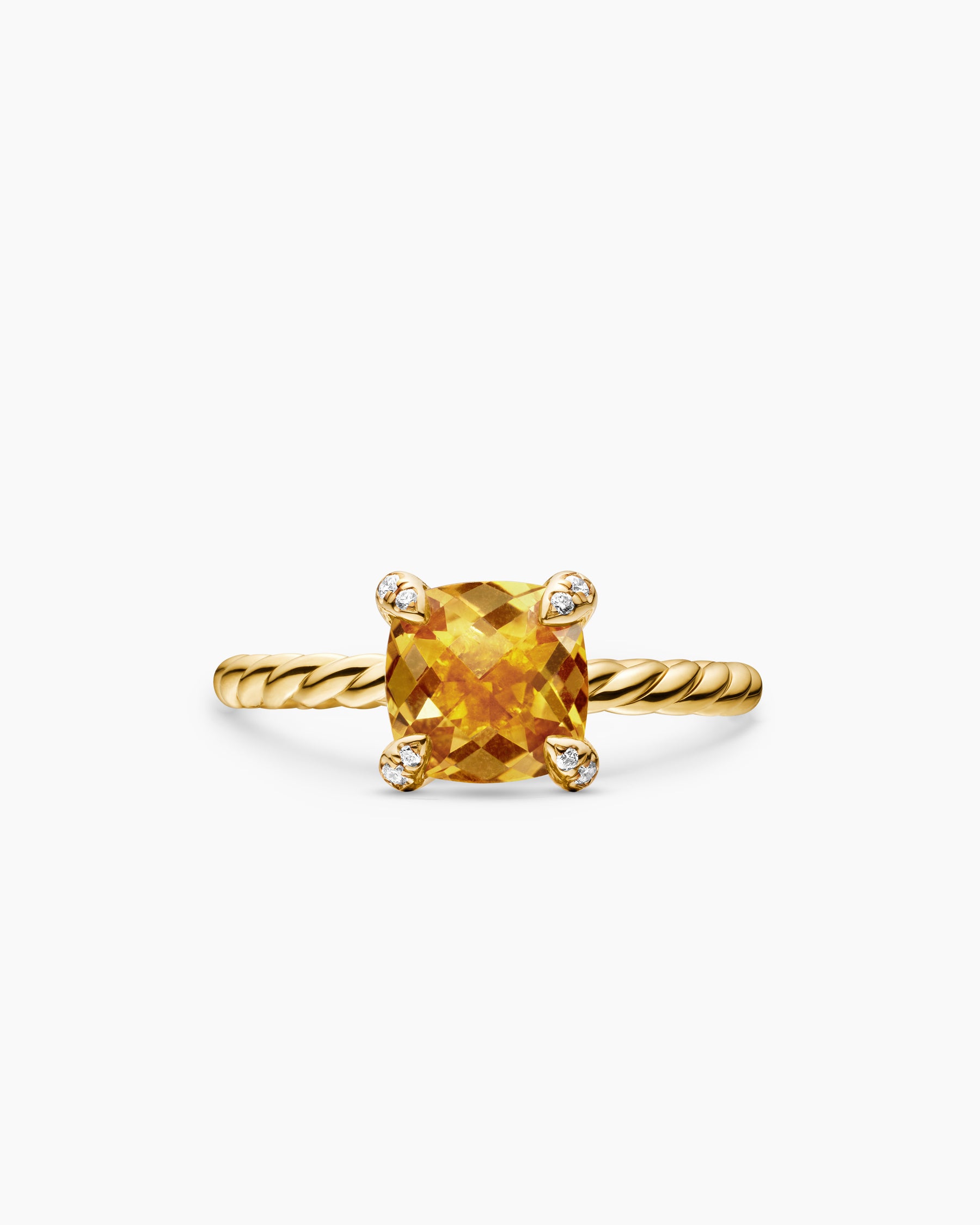 Chatelaine Ring in 18K Yellow Gold with Citrine and Diamonds, 7mm - Image 4