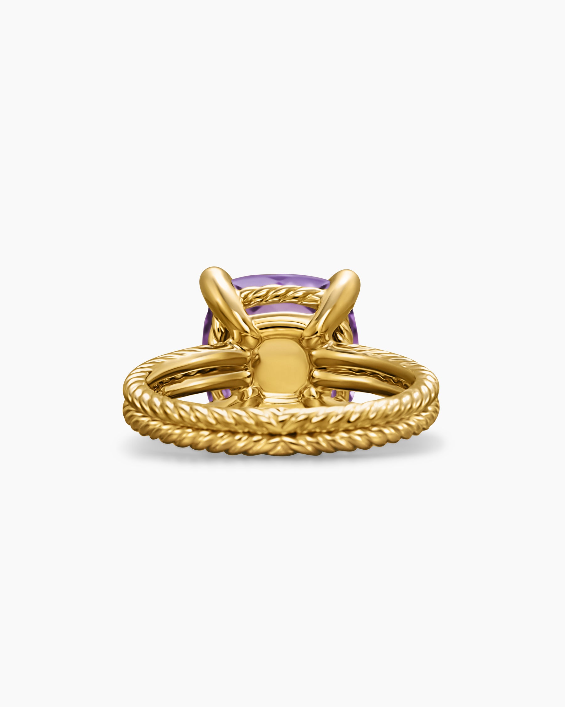 Chatelaine Ring in 18K Yellow Gold with Amethyst and Diamonds, 11mm - Image 6