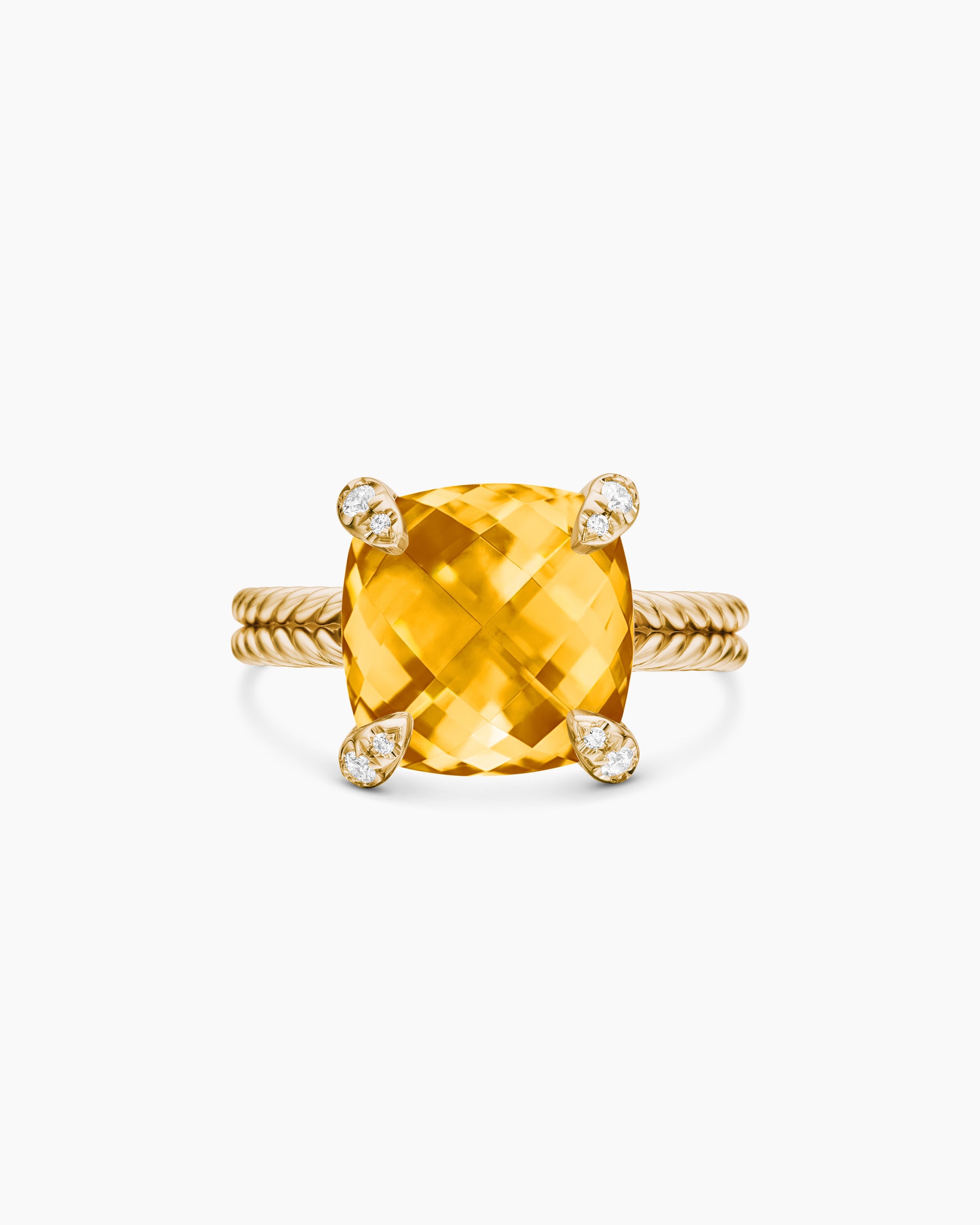 Chatelaine Ring in 18K Yellow Gold with Citrine and Diamonds, 11mm - Image 4