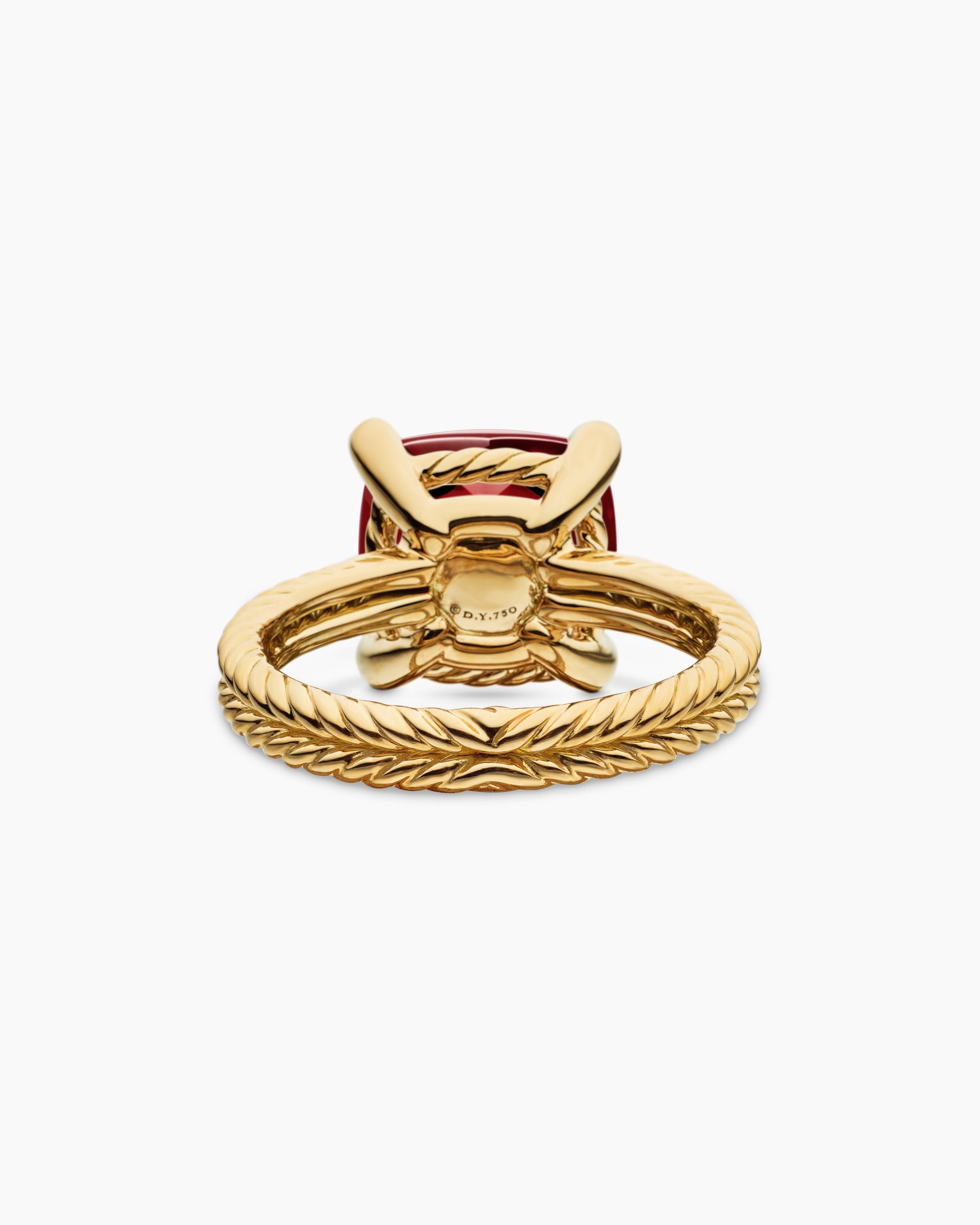 Chatelaine Ring in 18K Yellow Gold with Garnet and Diamonds, 11mm - Image 6