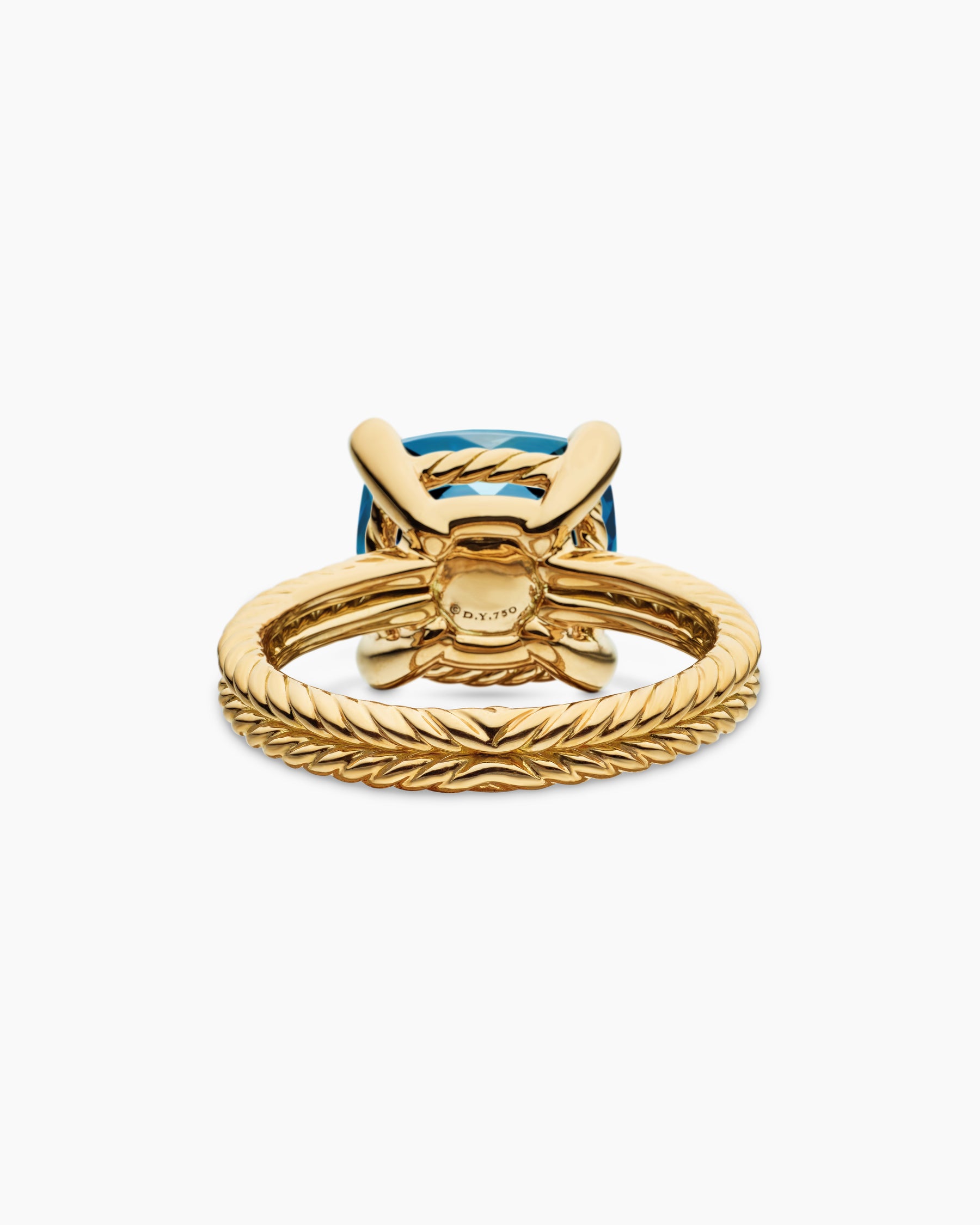 Chatelaine Ring in 18K Yellow Gold with Hampton Blue Topaz and Diamonds, 11mm - Image 6