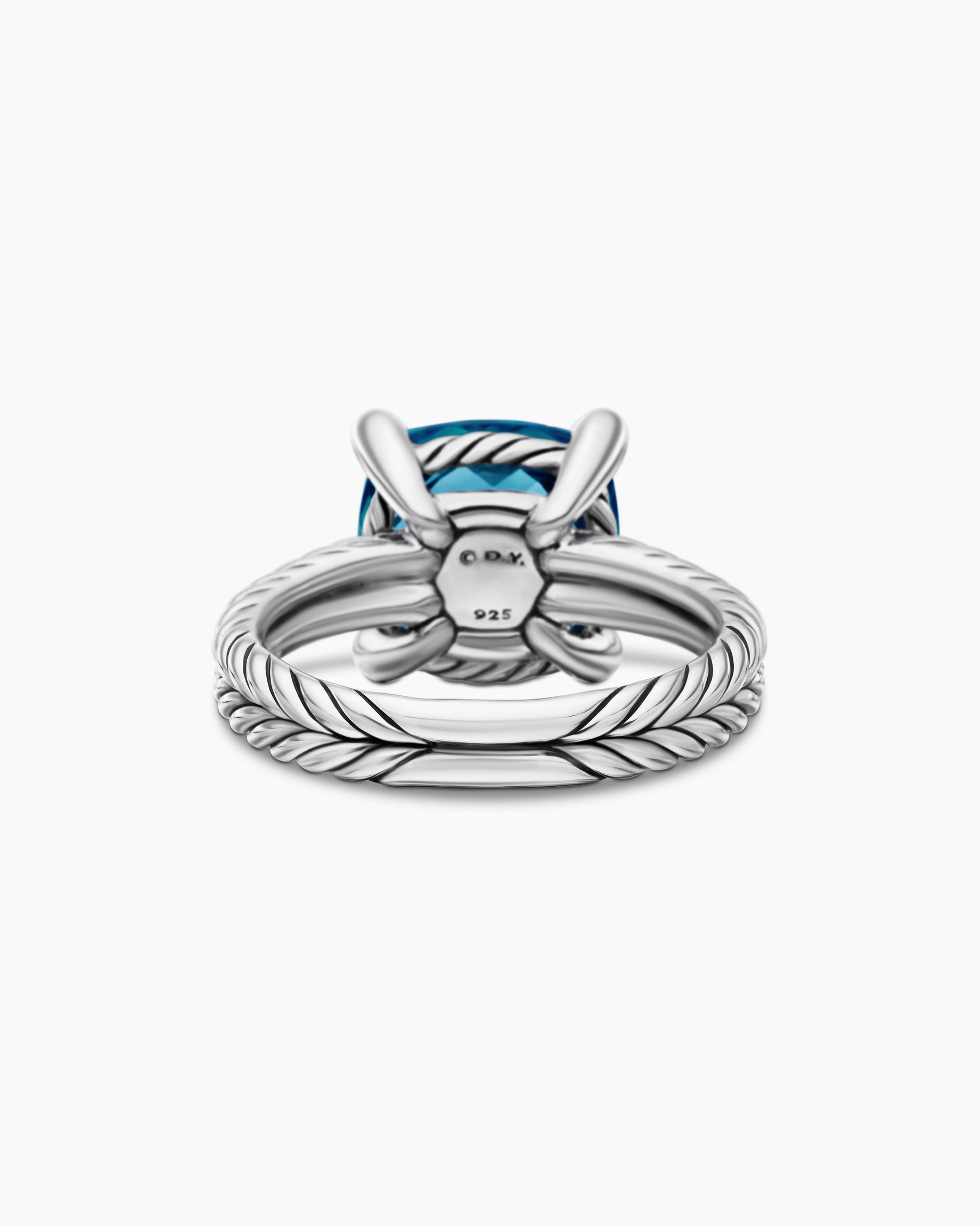 Chatelaine Ring in Sterling Silver with Hampton Blue Topaz and Diamonds, 11mm - Image 6